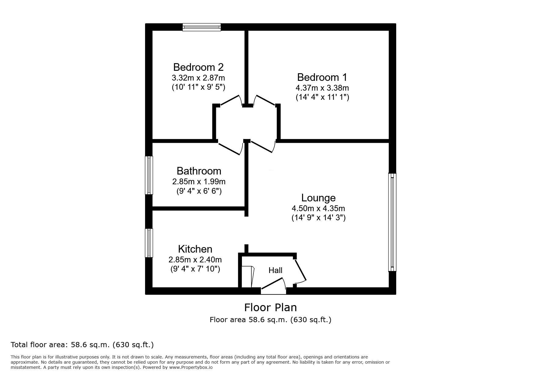 Floorplan of 2 bedroom Flat for sale, Pawsey Close, London, E13