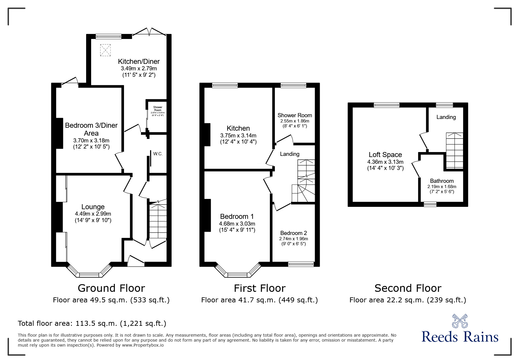 Floorplan of 3 bedroom Mid Terrace House for sale, Wanlip Road, London, E13