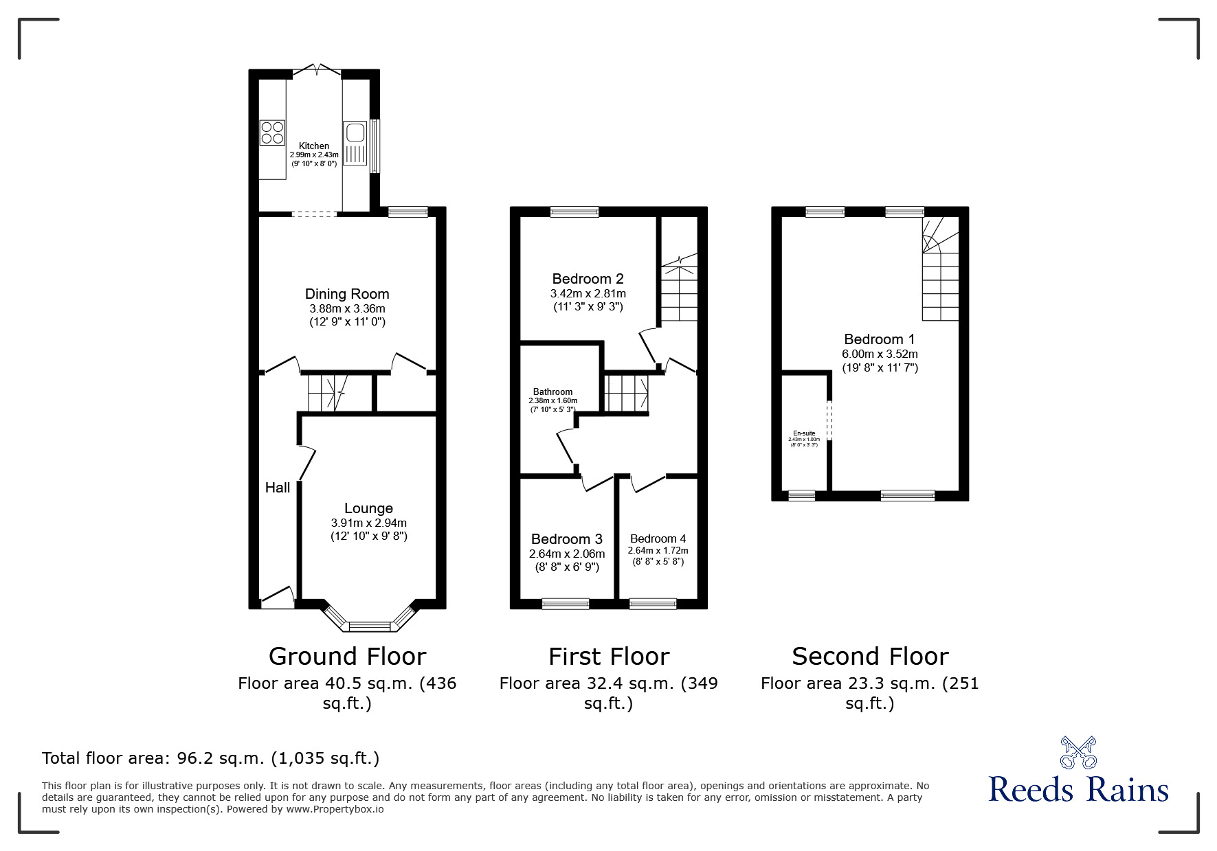 Floorplan of 4 bedroom Mid Terrace House for sale, Brock Road, London, E13