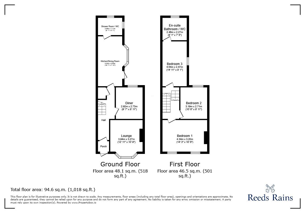Floorplan of 3 bedroom Mid Terrace House for sale, Whitfield Road, London, E6