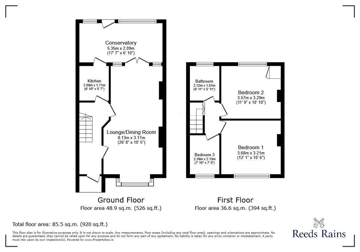 Floorplan of 3 bedroom Mid Terrace House for sale, Corporation Street, London, E15
