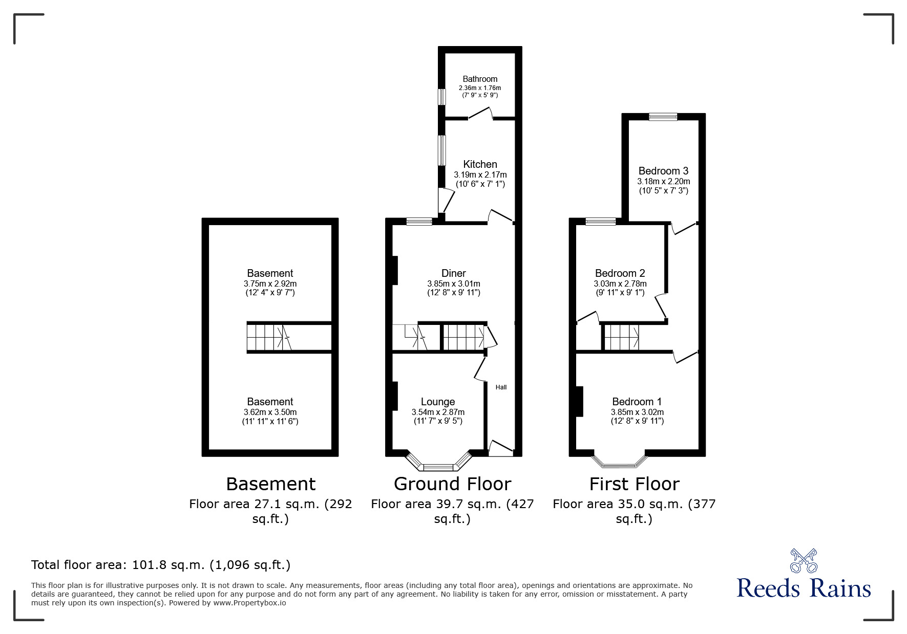 Floorplan of 3 bedroom Mid Terrace House for sale, Herbert Street, London, E13