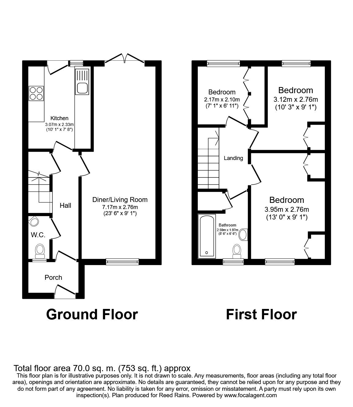 Floorplan of 3 bedroom Mid Terrace House for sale, Bracken Close, London, E6