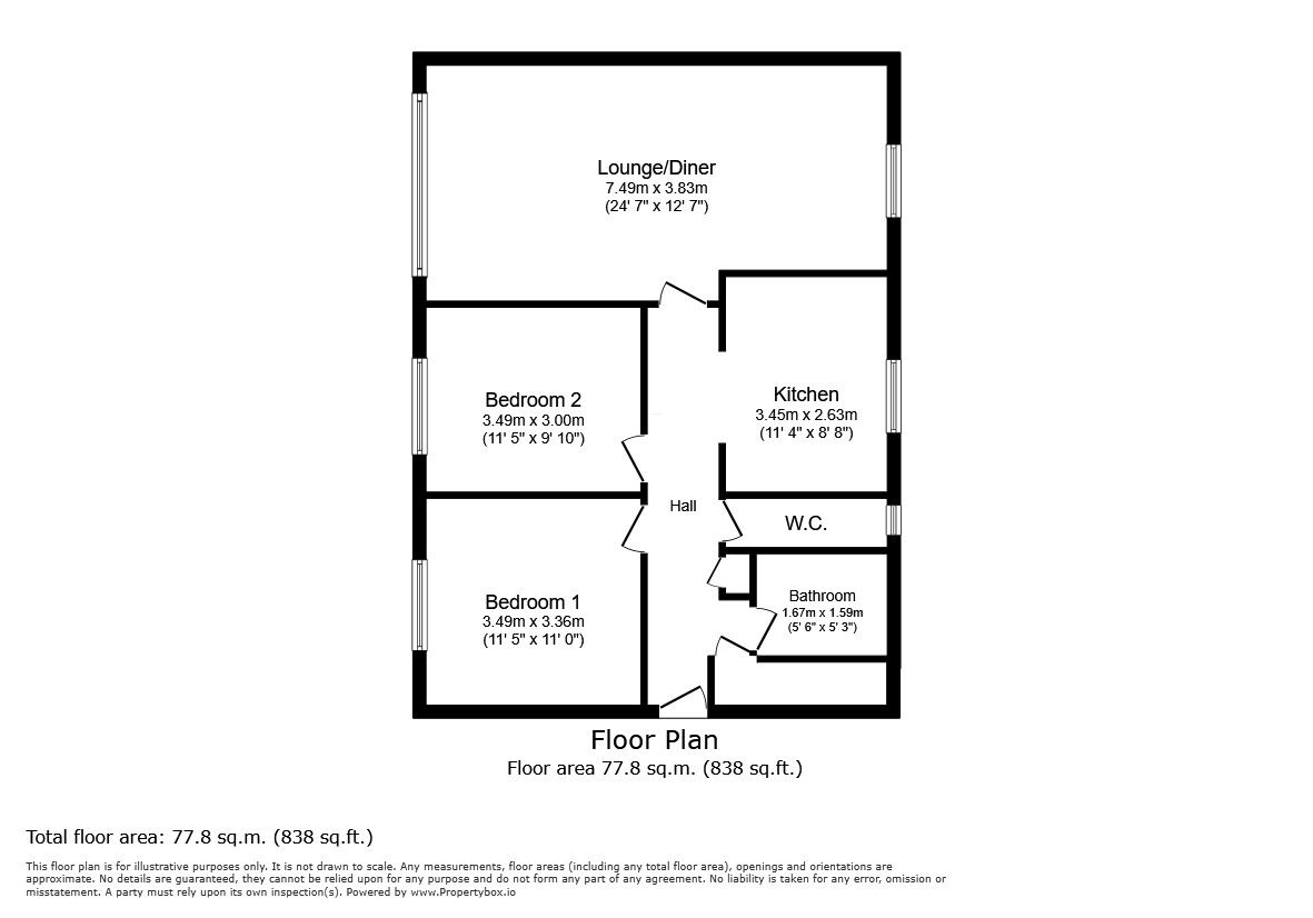 Floorplan of 2 bedroom Flat for sale, Stratford Road, London, E13