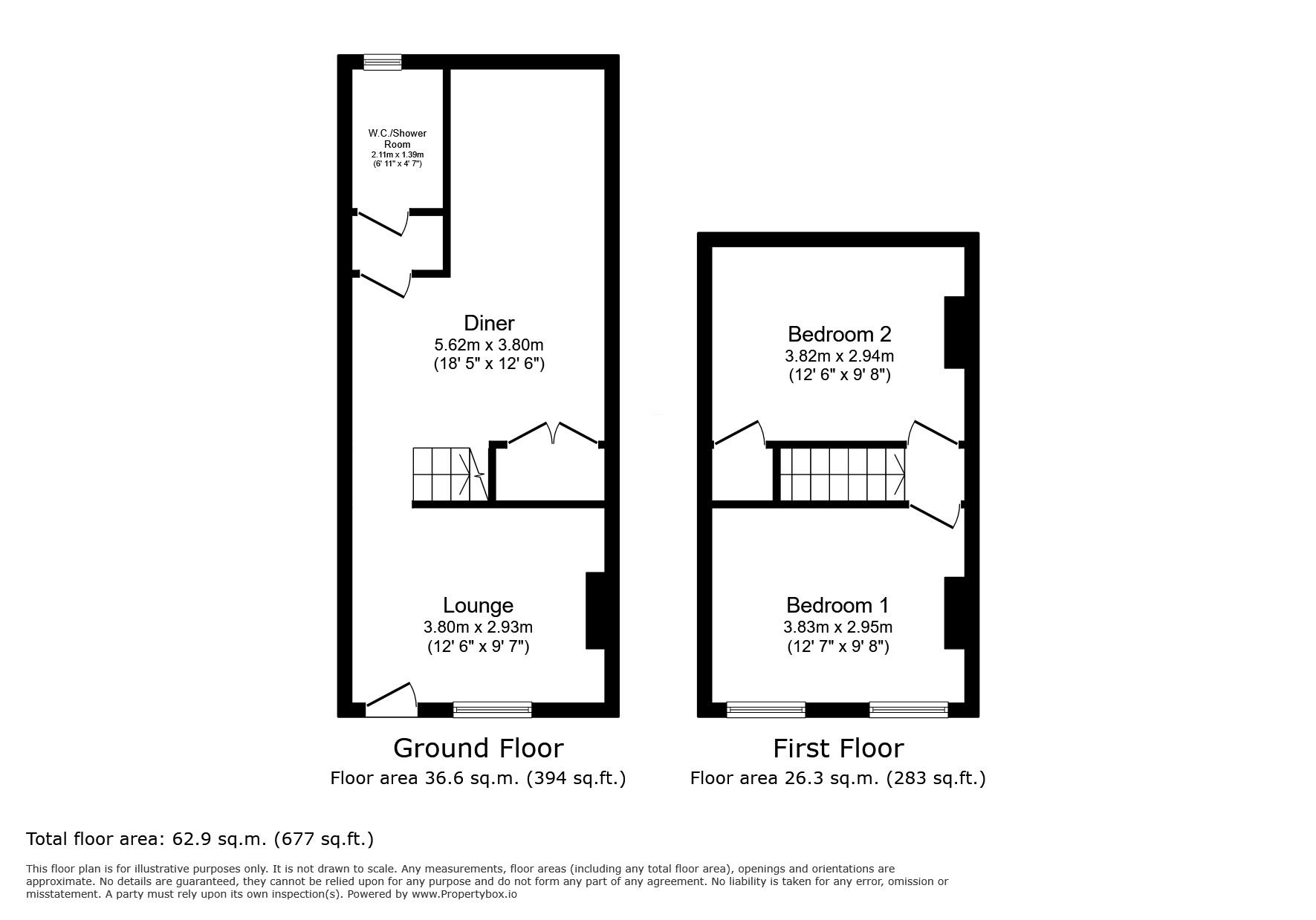 Floorplan of 2 bedroom Mid Terrace House for sale, Garfield Road, London, E13