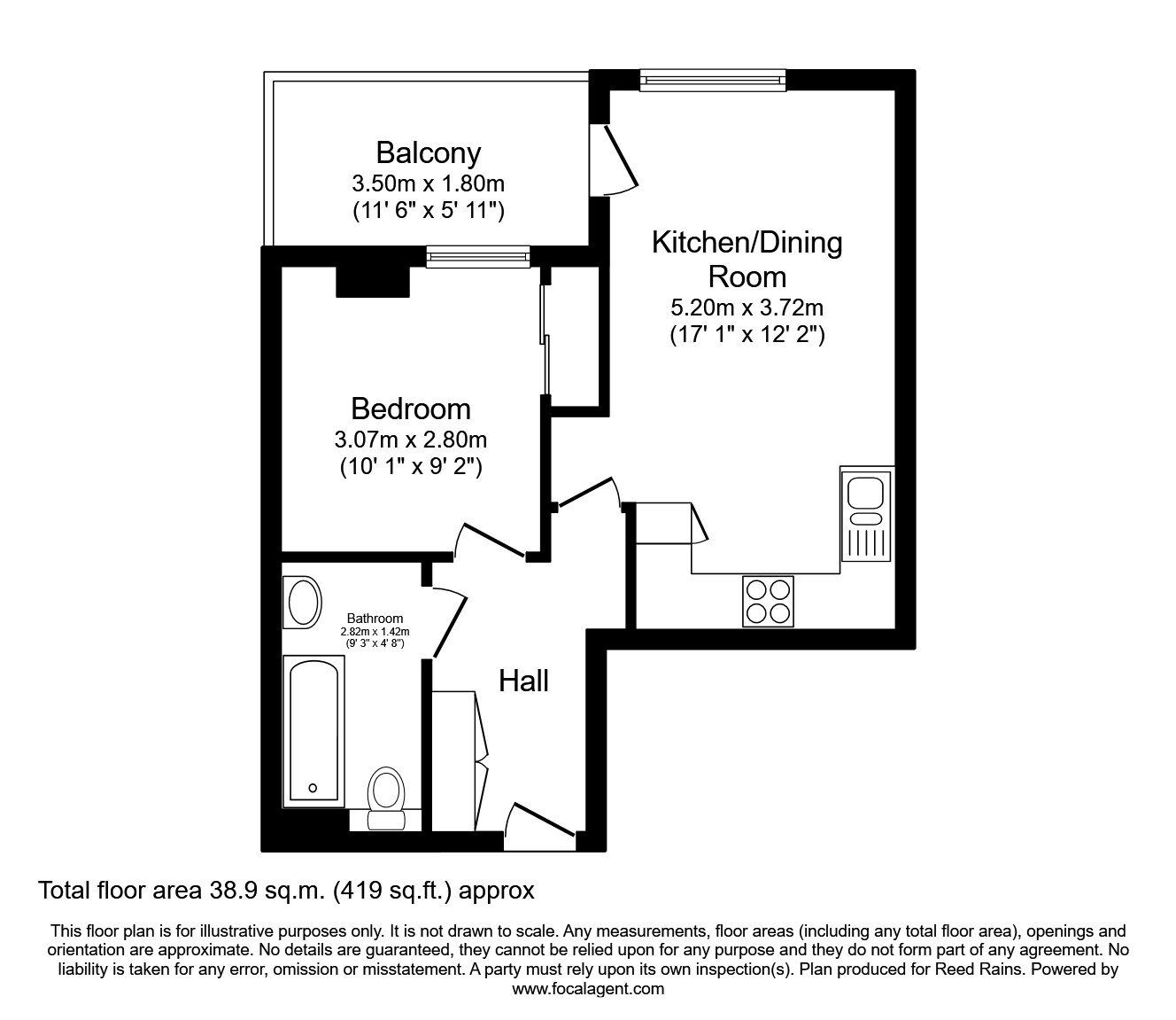 Floorplan of 1 bedroom Flat for sale, Edwin Street, London, E16