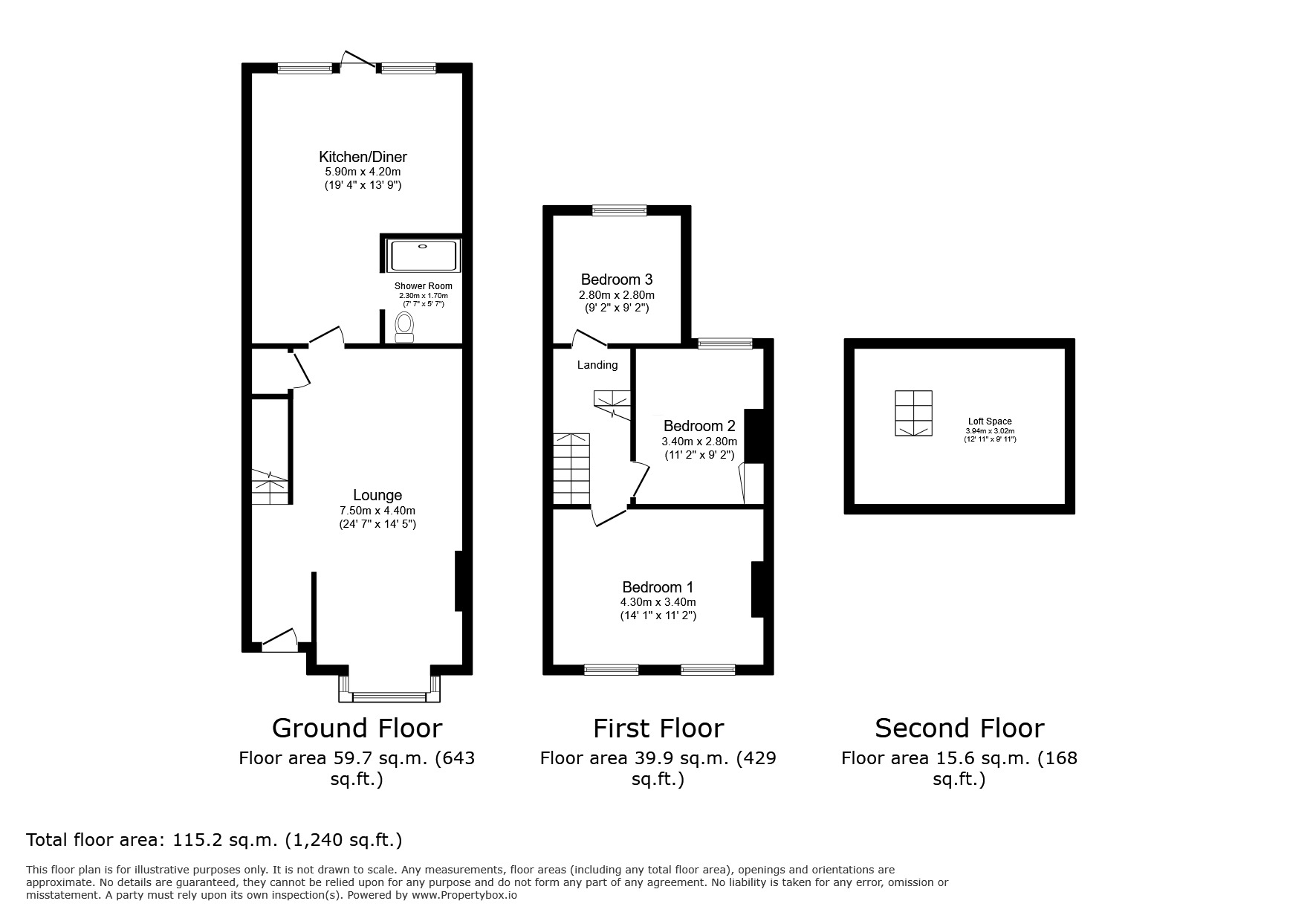 Floorplan of 3 bedroom Mid Terrace House for sale, Morley Road, London, E15