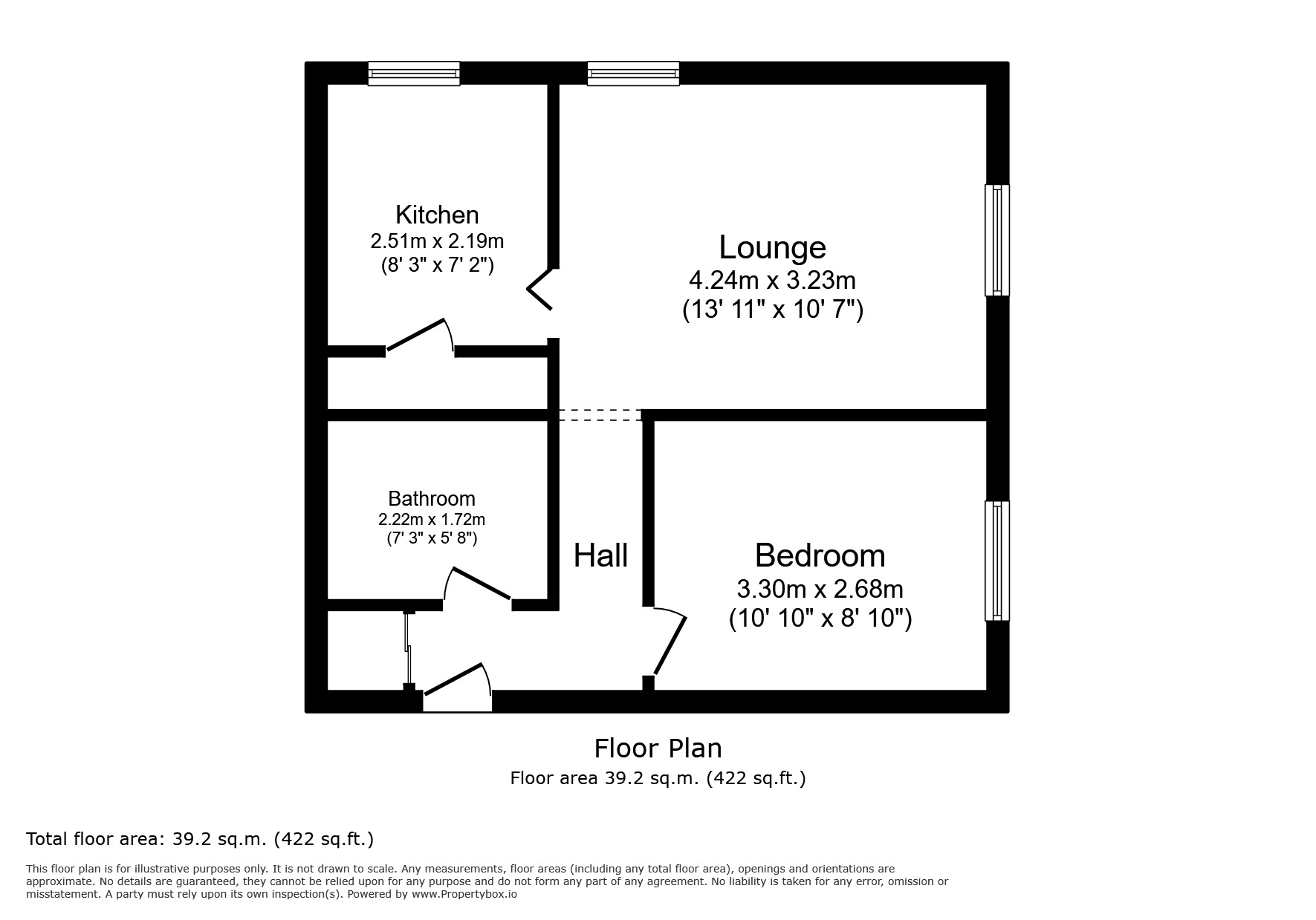 Floorplan of 1 bedroom Flat for sale, Northumberland Road, London, E6
