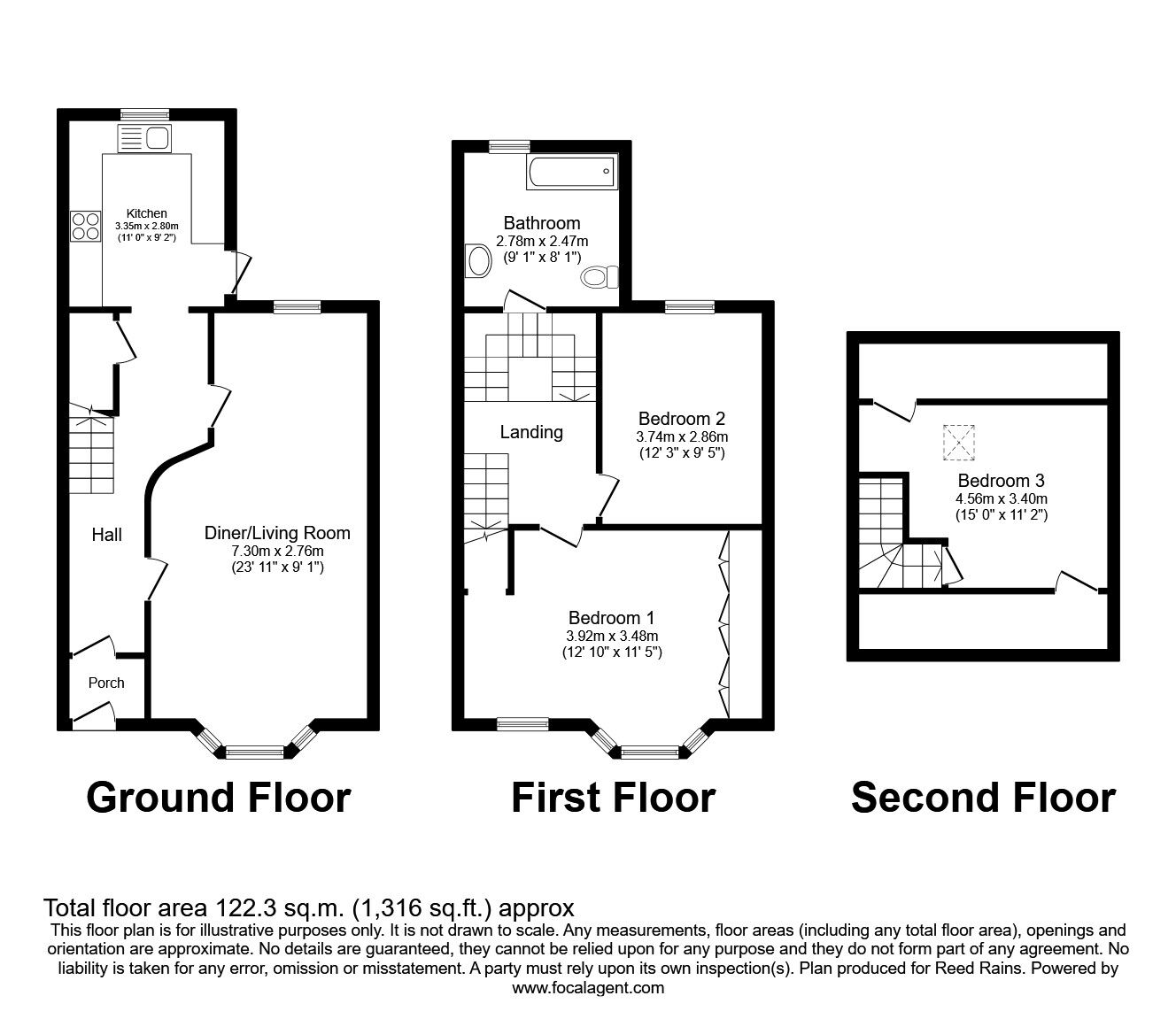 Floorplan of 2 bedroom Mid Terrace House for sale, Chadwin Road, London, E13