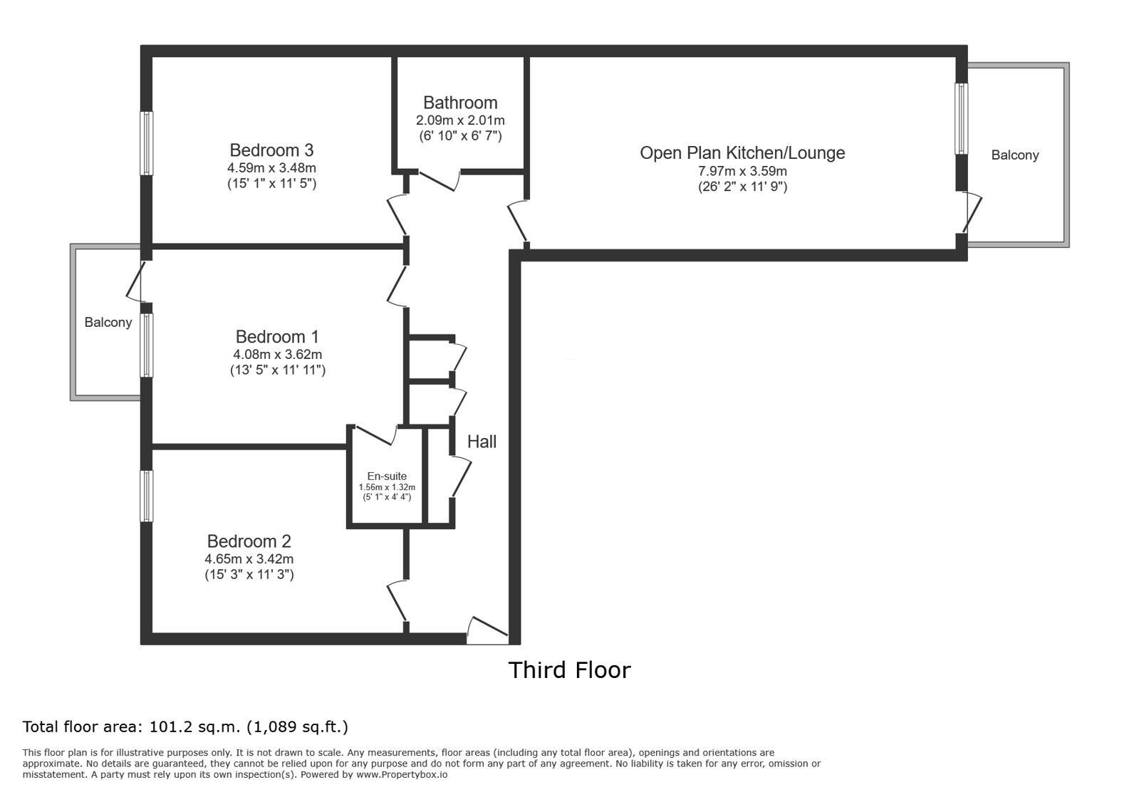 Floorplan of 3 bedroom Flat for sale, Green Street, London, E13