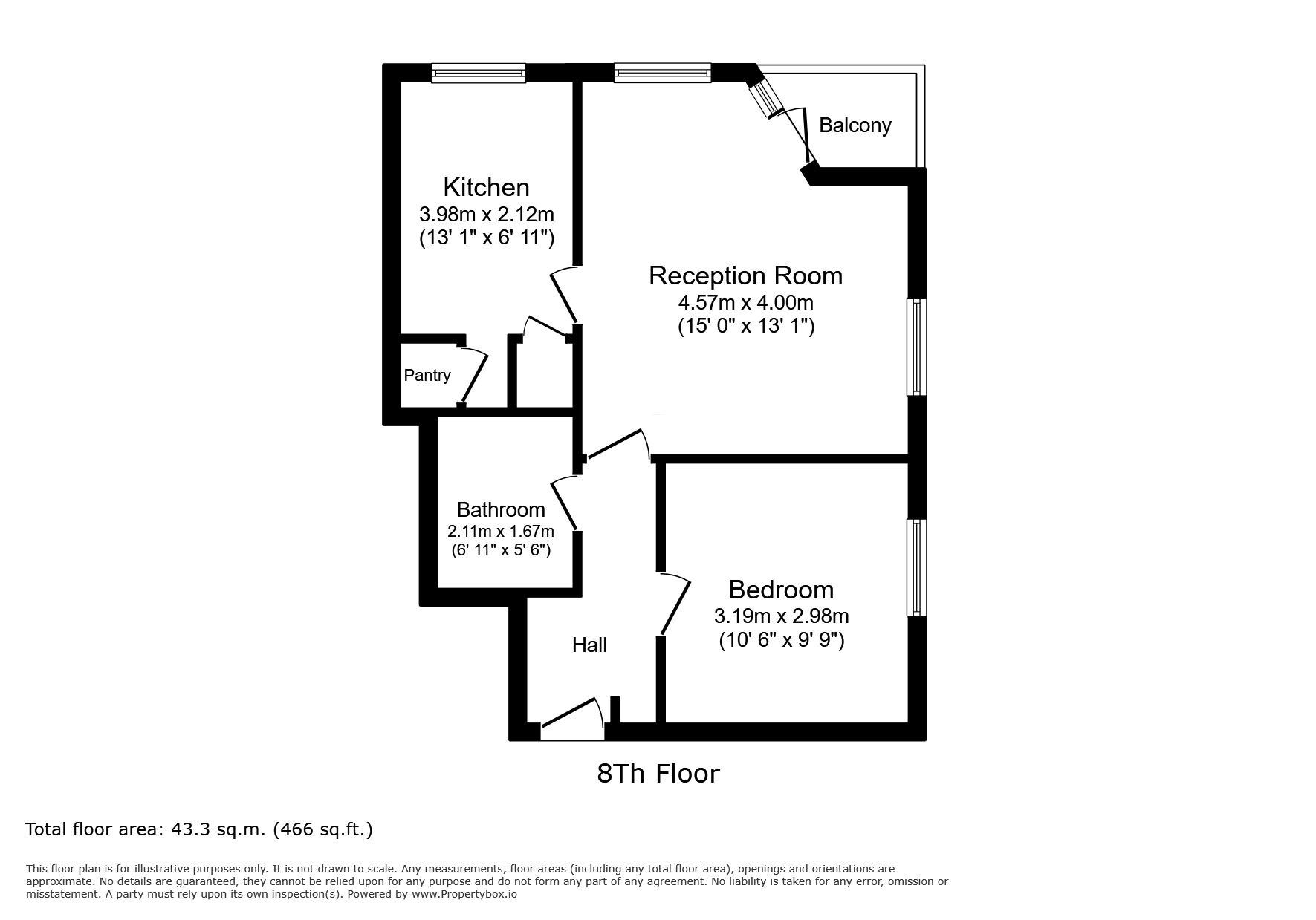 Floorplan of 1 bedroom Flat for sale, London Road, London, E13