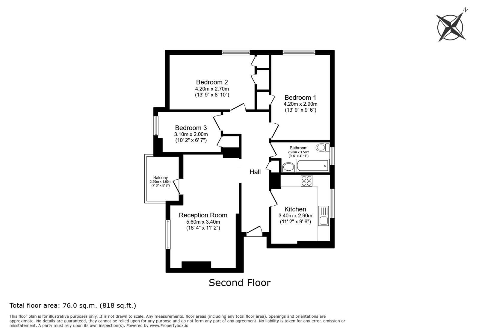 Floorplan of 3 bedroom Flat for sale, Wren Close, London, E16