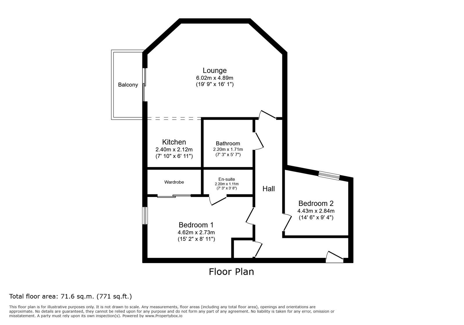 Floorplan of 2 bedroom Flat for sale, Ascot House, London, E14