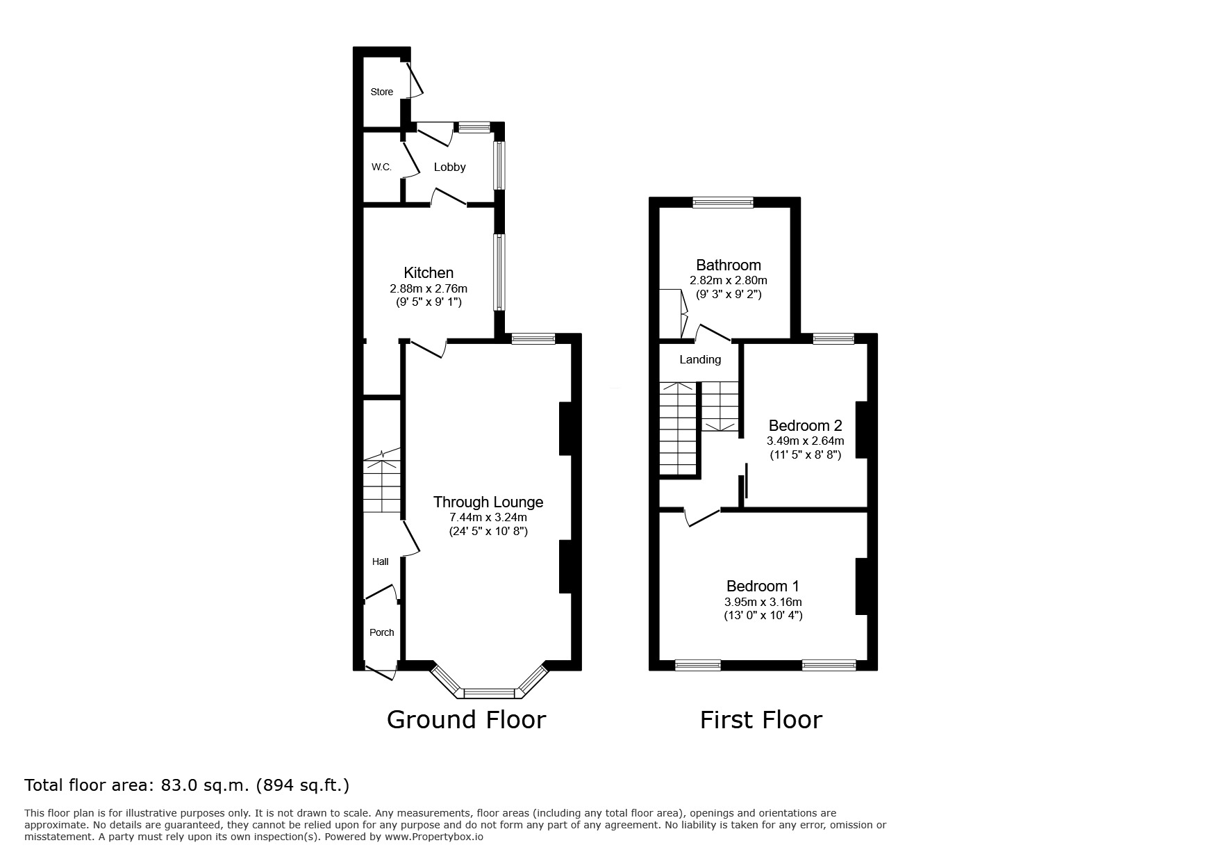 Floorplan of 2 bedroom Mid Terrace House for sale, Glasgow Road, London, E13