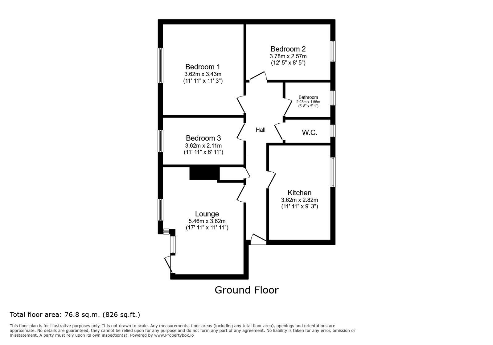 Floorplan of 3 bedroom Flat for sale, Earlham Grove, London, E7