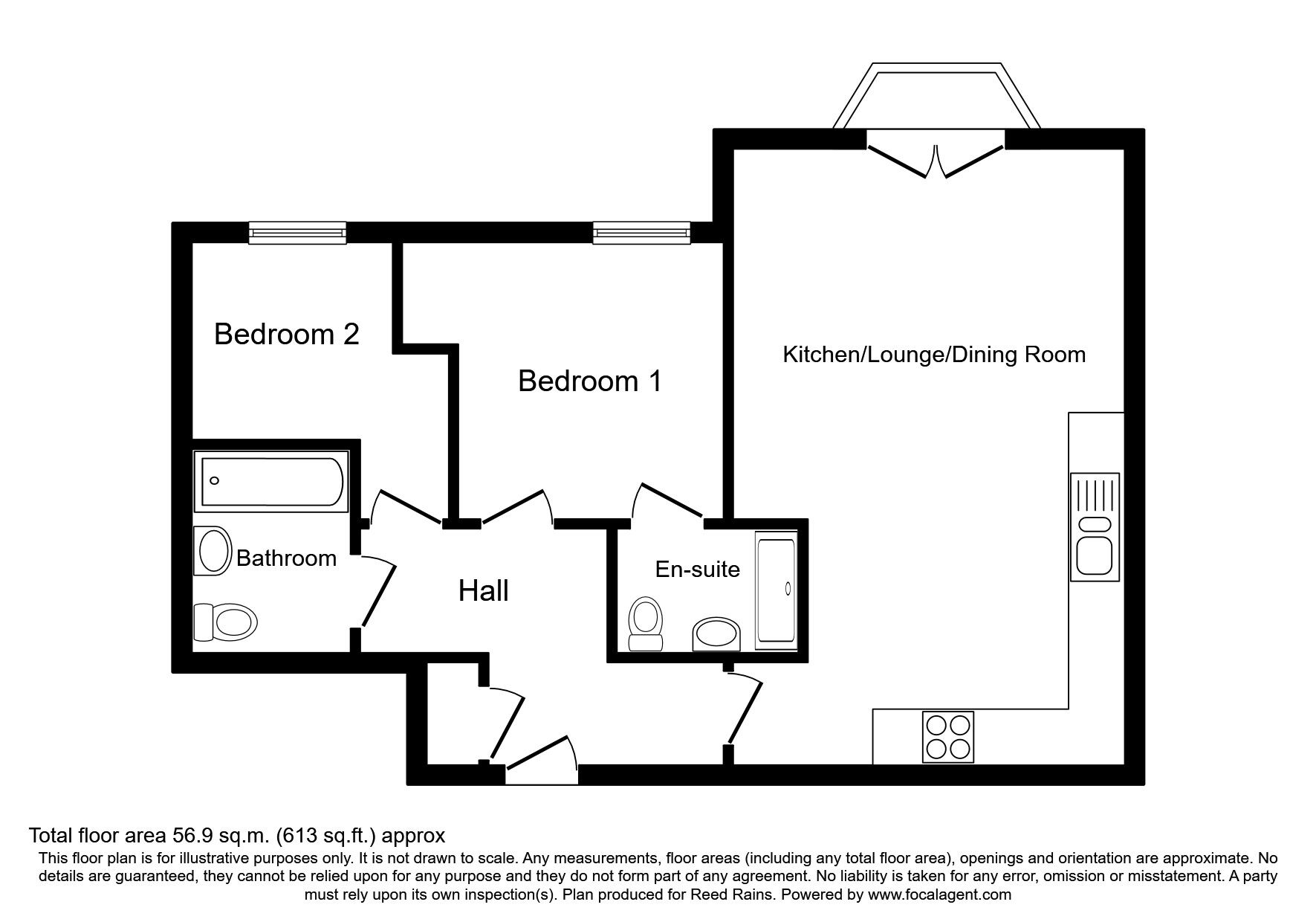 Floorplan of 2 bedroom  Flat for sale, Sandringham Court, Streethouse, West Yorkshire, WF7