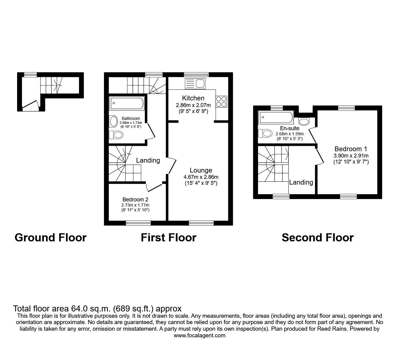 Floorplan of 2 bedroom Flat to rent, Aire Street, Knottingley, West Yorkshire, WF11