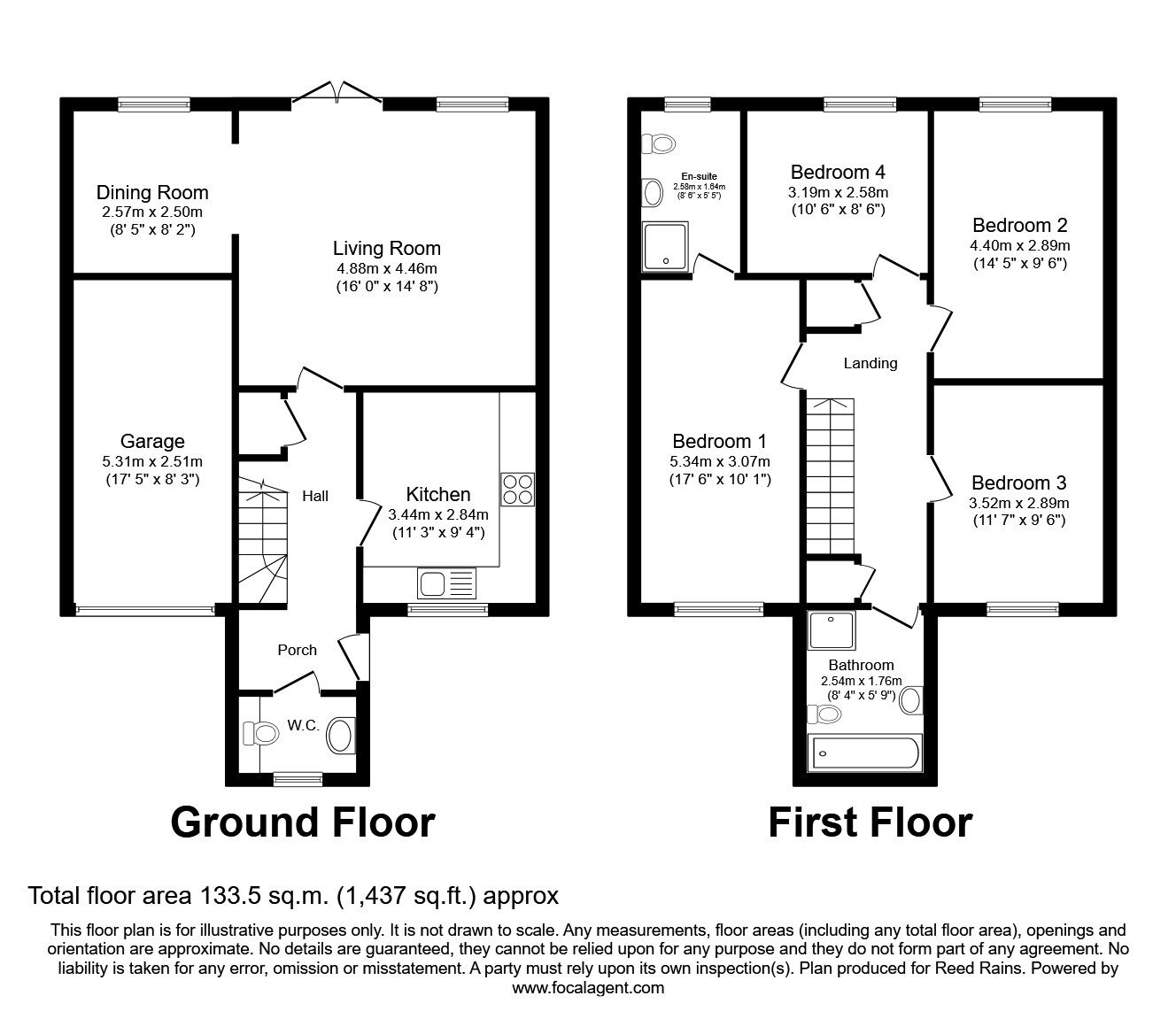Floorplan of 4 bedroom Detached House for sale, Springwell Court, Hemsworth, West Yorkshire, WF9