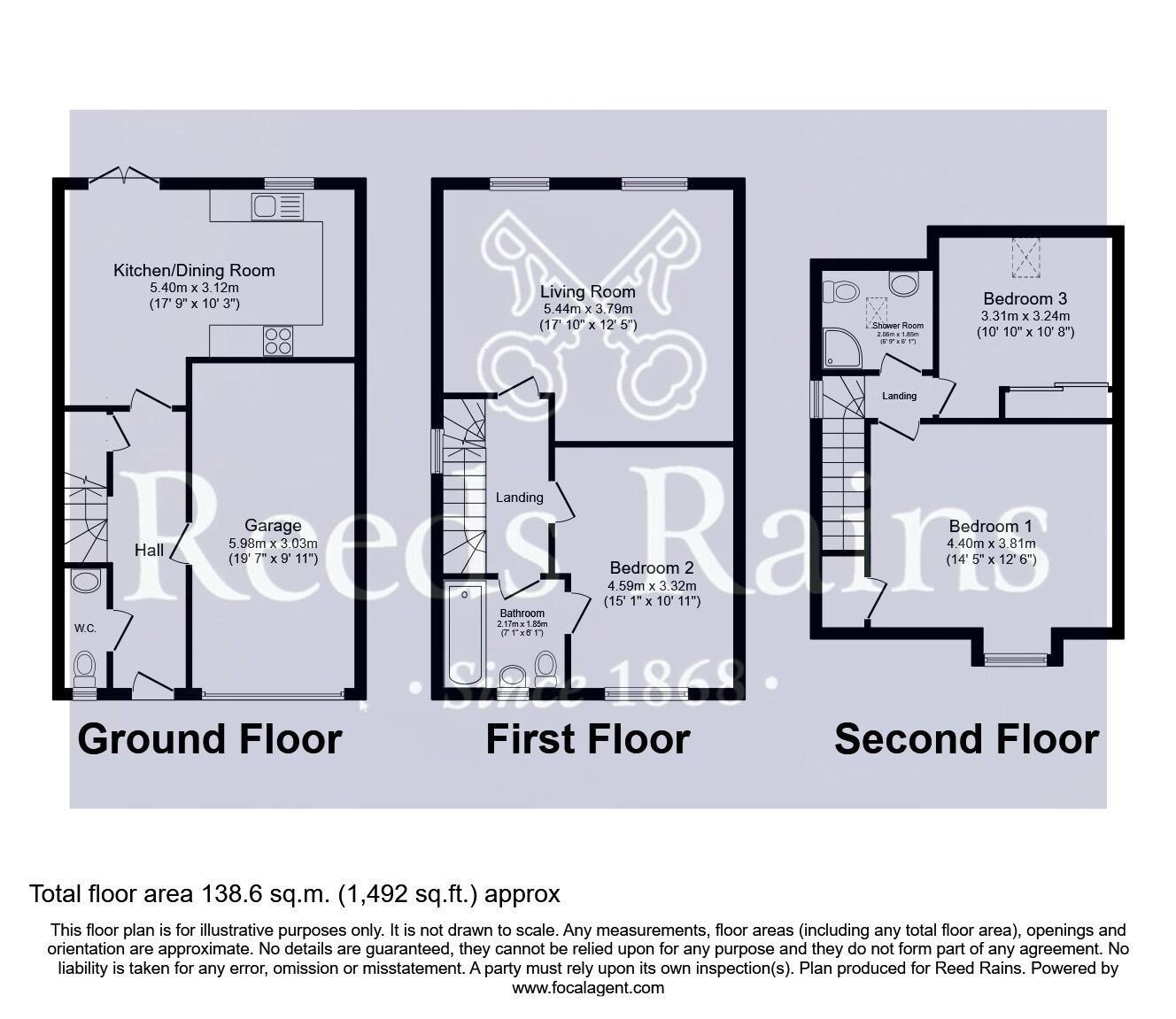Floorplan of 3 bedroom Semi Detached House for sale, Hawthorn Way, Pontefract, West Yorkshire, WF8