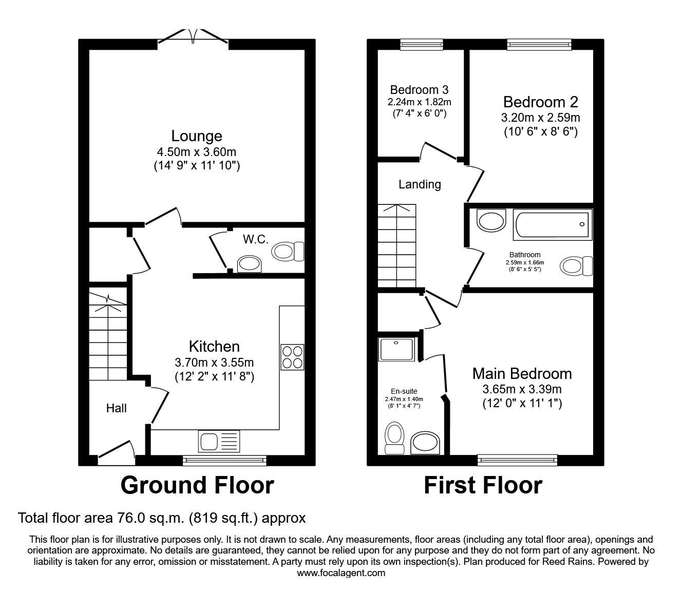 Floorplan of 3 bedroom Semi Detached House to rent, Primrose Road, Thurnscoe, Rotherham, S63