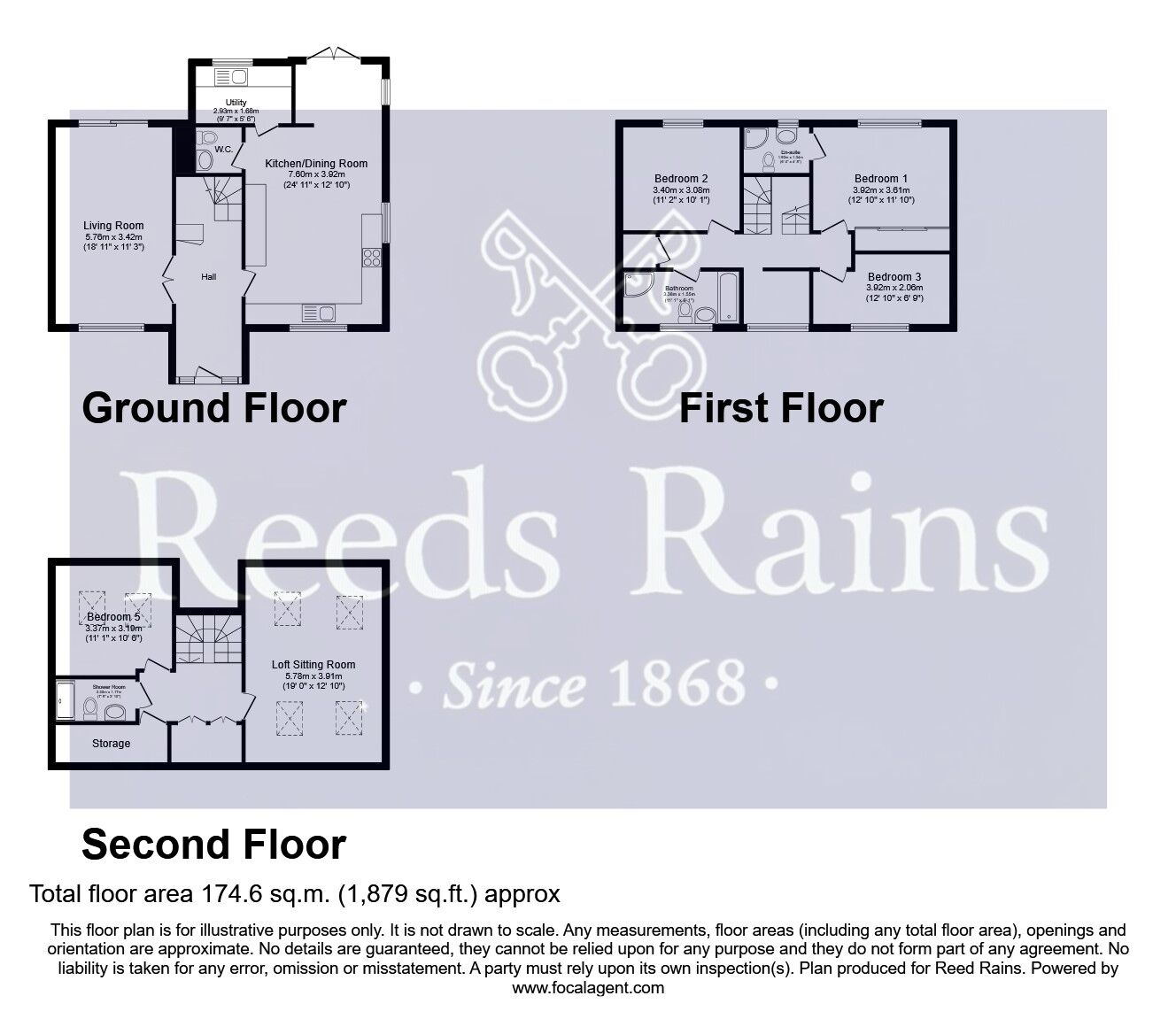 Floorplan of 4 bedroom Detached House for sale, Ackton Lane, Featherstone, West Yorkshire, WF7
