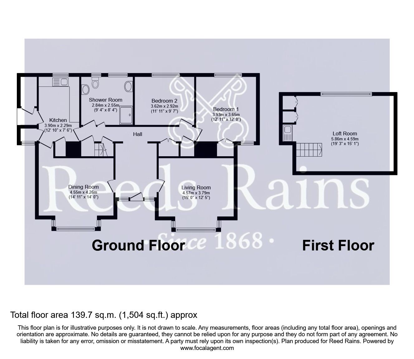 Floorplan of 2 bedroom Detached Bungalow for sale, Mill Hill Lane, Pontefract, West Yorkshire, WF8