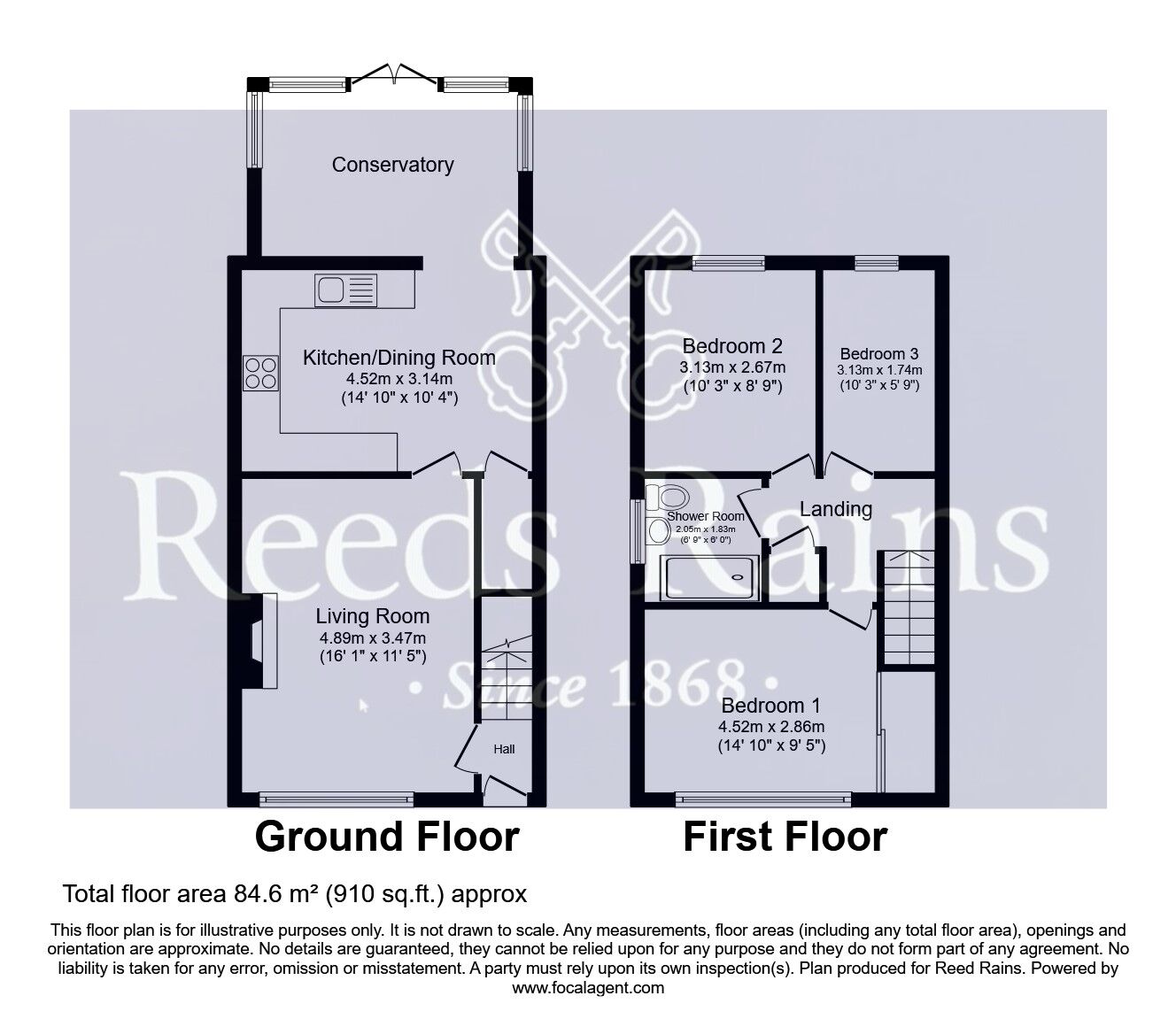 Floorplan of 3 bedroom Semi Detached House for sale, Scawthorpe Close, Pontefract, West Yorkshire, WF8