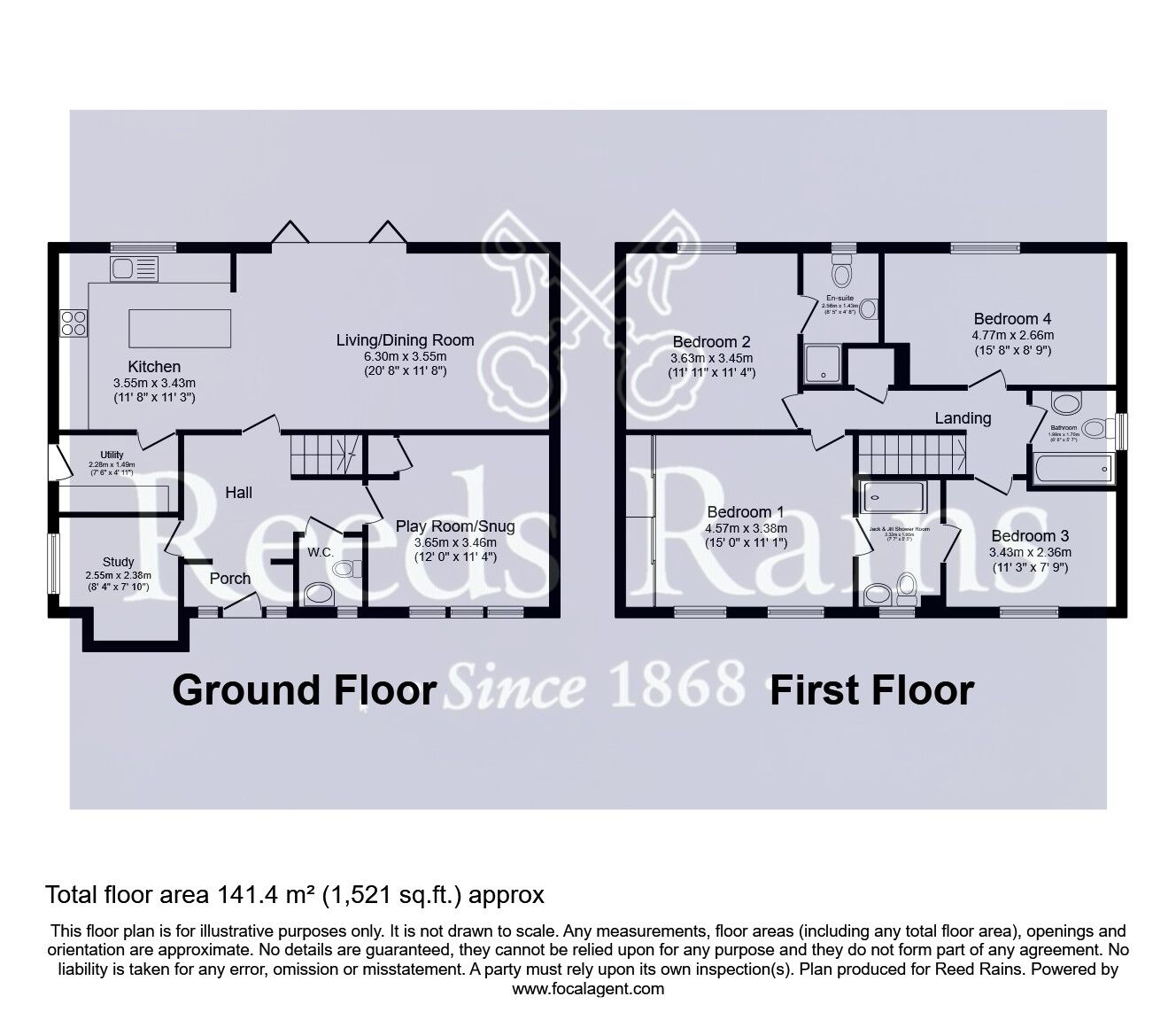 Floorplan of 4 bedroom Detached House for sale, Valley Gardens, Darrington, West Yorkshire, WF8