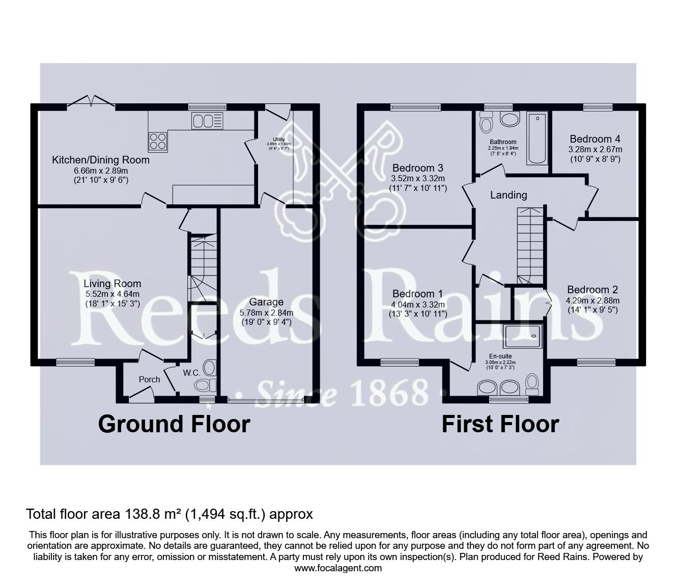 Floorplan of 4 bedroom Detached House for sale, Hawthorn Way, Pontefract, West Yorkshire, WF8