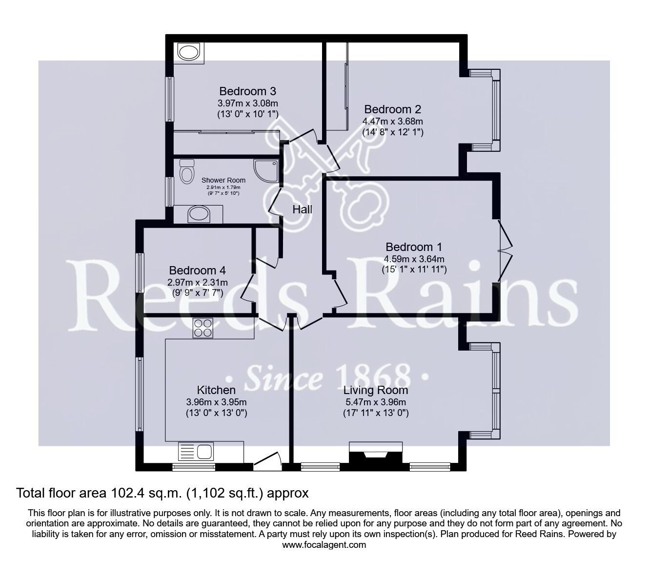 Floorplan of 3 bedroom Detached Bungalow for sale, Mayors Walk Avenue, Pontefract, West Yorkshire, WF8