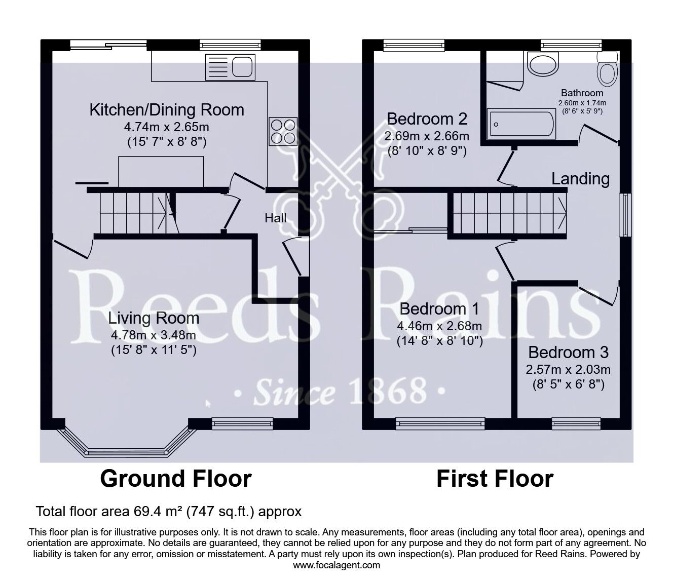 Floorplan of 3 bedroom Detached House for sale, Walnut Drive, Pontefract, West Yorkshire, WF8