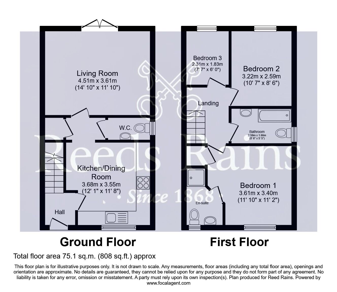 Floorplan of 3 bedroom Semi Detached House for sale, Sharp Way, Kinsley, West Yorkshire, WF9