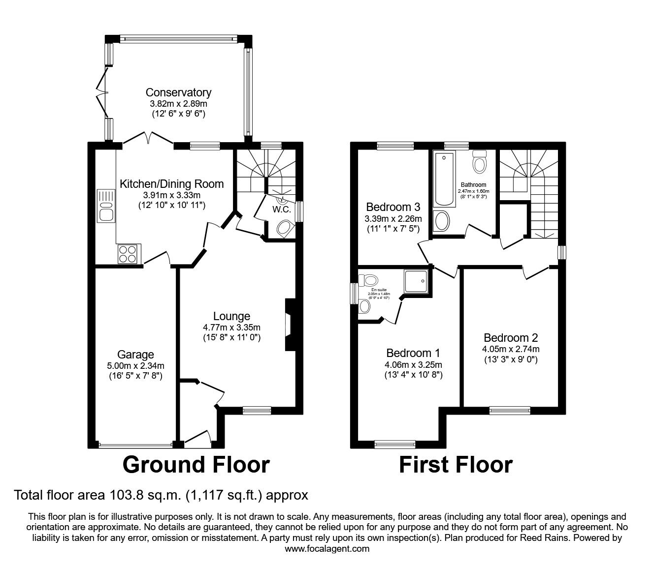Floorplan of 3 bedroom Detached House for sale, Barnsdale Way, Ackworth, West Yorkshire, WF7