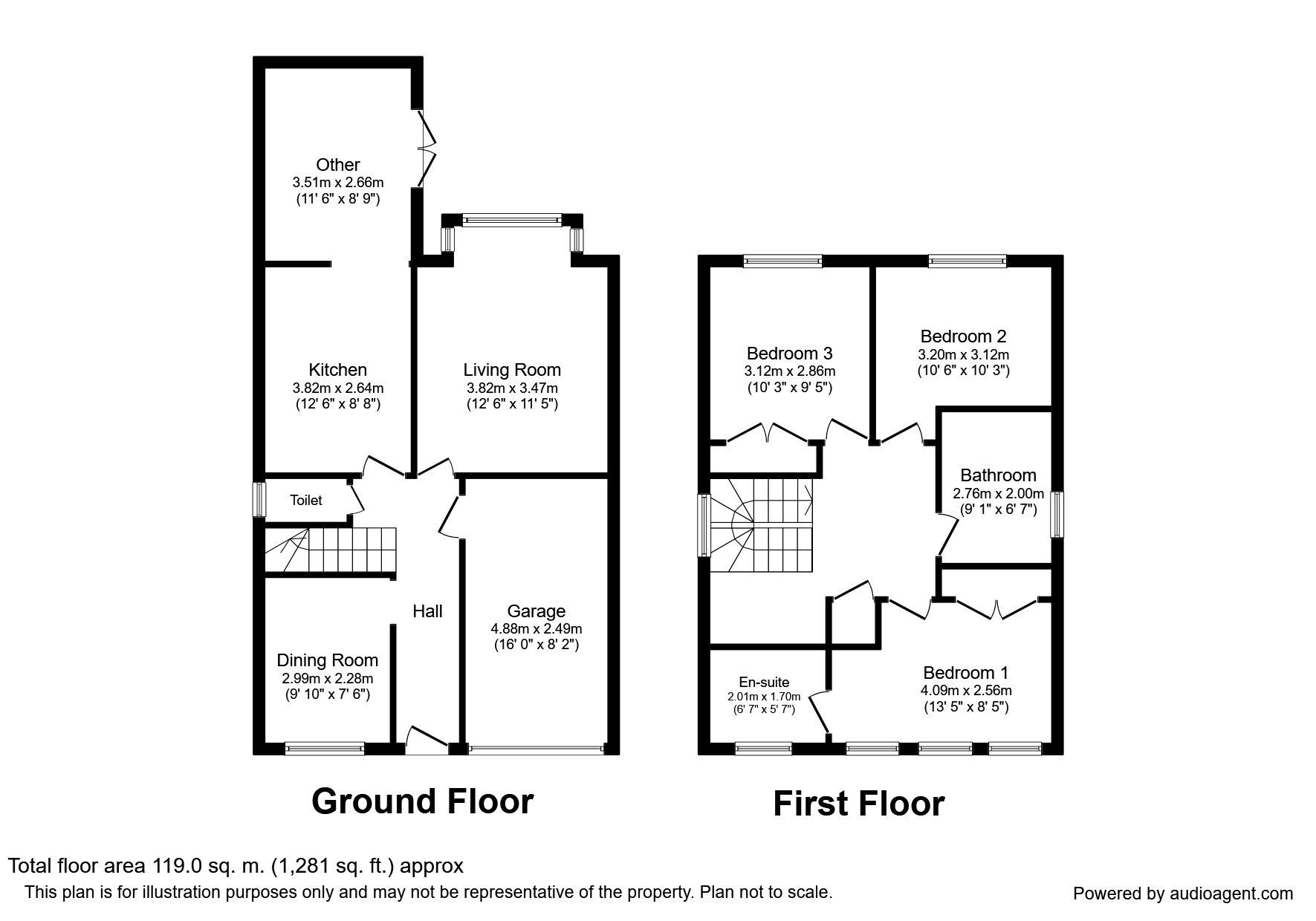 Floorplan of 3 bedroom Detached House for sale, Canterbury Court, Pontefract, West Yorkshire, WF8
