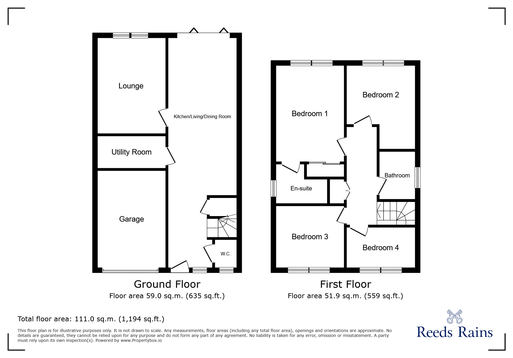 Floorplan of 4 bedroom Detached House to rent, Staith Lane, Mapplewell, South Yorkshire, S75