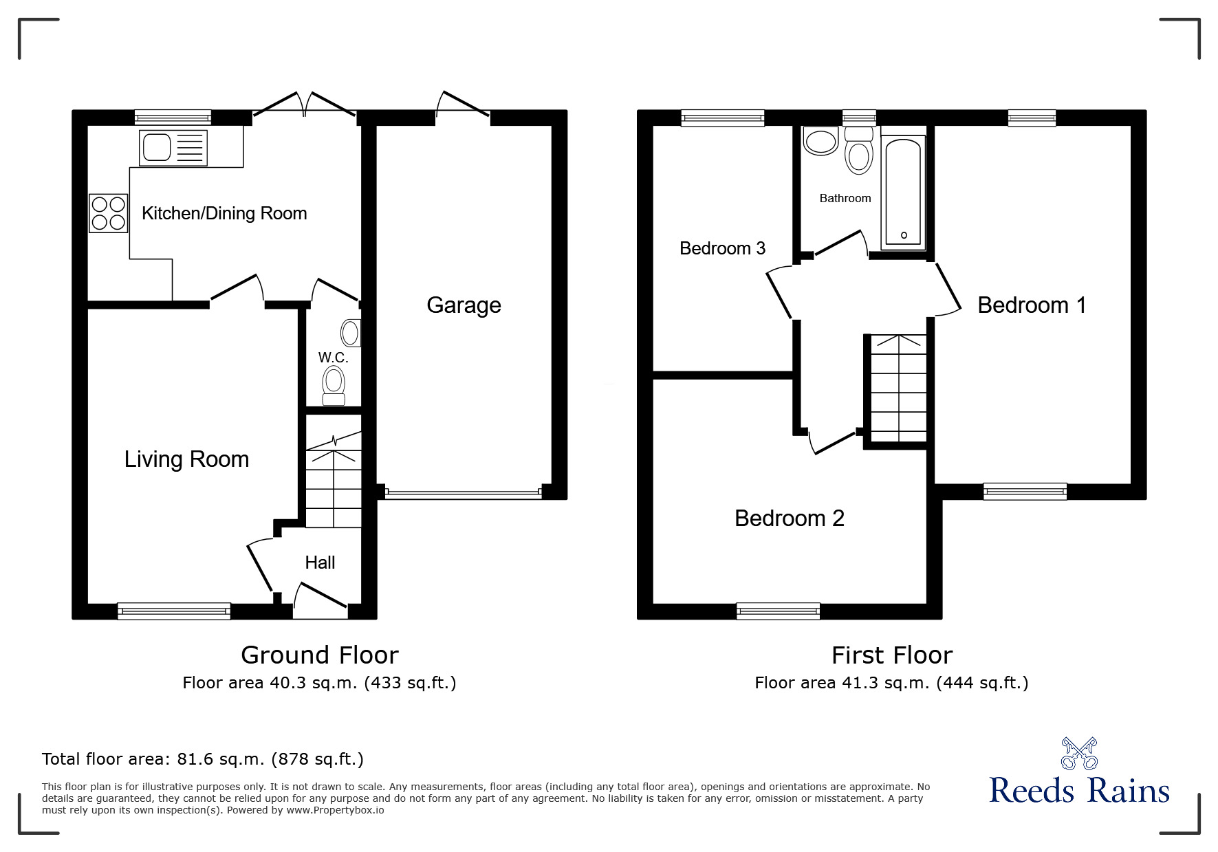 Floorplan of 3 bedroom Semi Detached House to rent, Woodland Walk, Upton, West Yorkshire, WF9