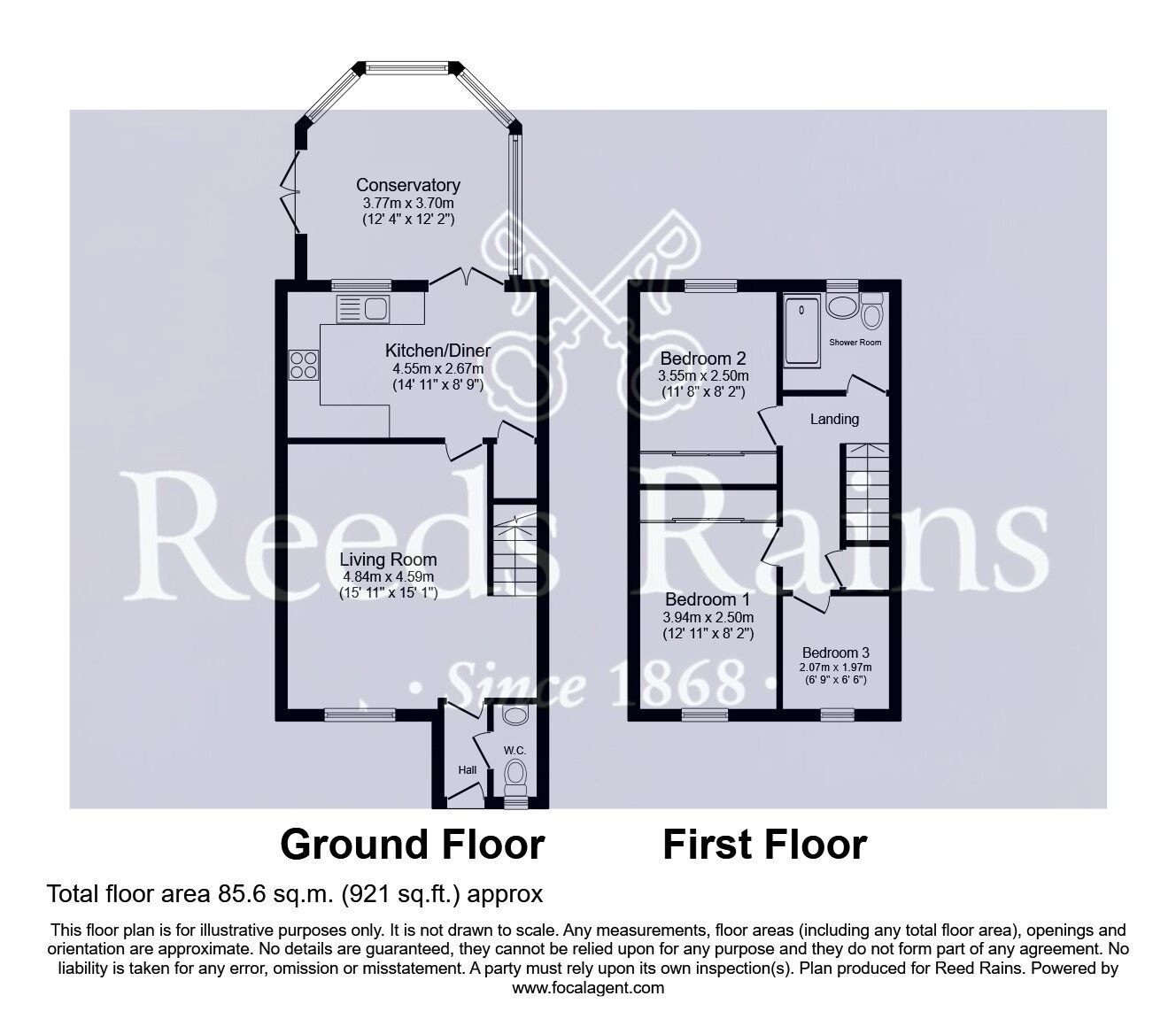 Floorplan of 3 bedroom Detached House for sale, Ladybalk Lane, Pontefract, West Yorkshire, WF8