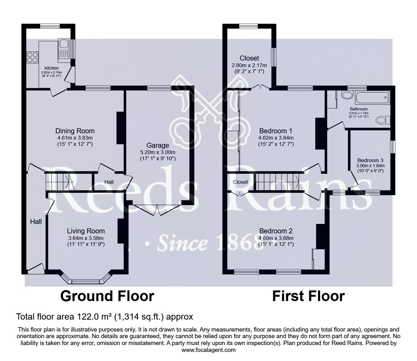 Floorplan of 3 bedroom Detached House for sale, Beechwood Avenue, Pontefract, West Yorkshire, WF8