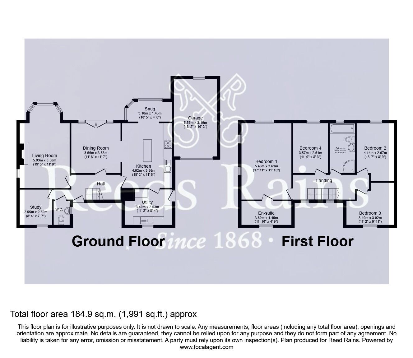 Floorplan of 4 bedroom Detached House for sale, Wrights Lane, Cridling Stubbs, North Yorkshire, WF11