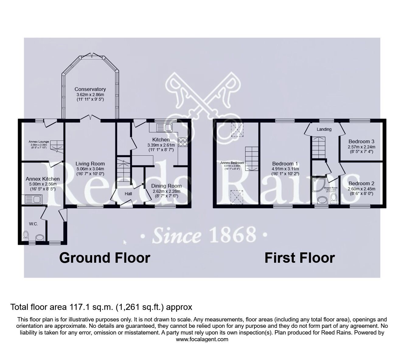 Floorplan of 3 bedroom Detached House for sale, Langdale Drive, Low Ackworth, West Yorkshire, WF7