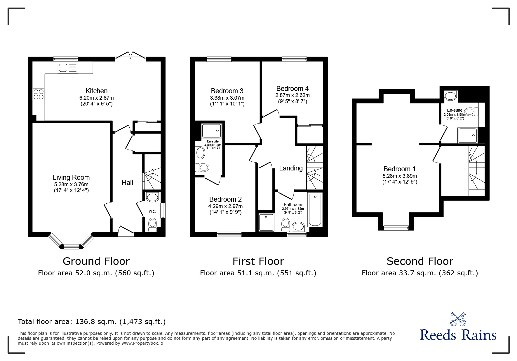 Floorplan of 4 bedroom Detached House to rent, Warren Close, Pontefract, West Yorkshire, WF8