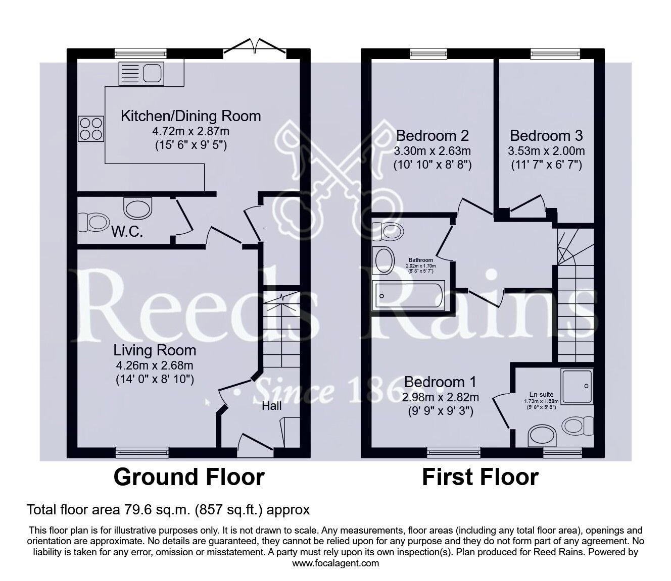 Floorplan of 3 bedroom Semi Detached House for sale, Fox Road, Featherstone, West Yorkshire, WF7
