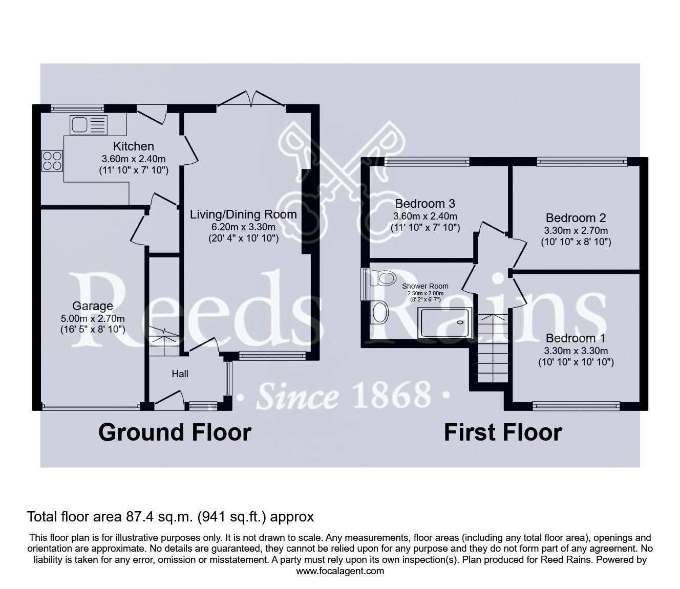 Floorplan of 3 bedroom Semi Detached House for sale, Bexhill Close, Pontefract, West Yorkshire, WF8