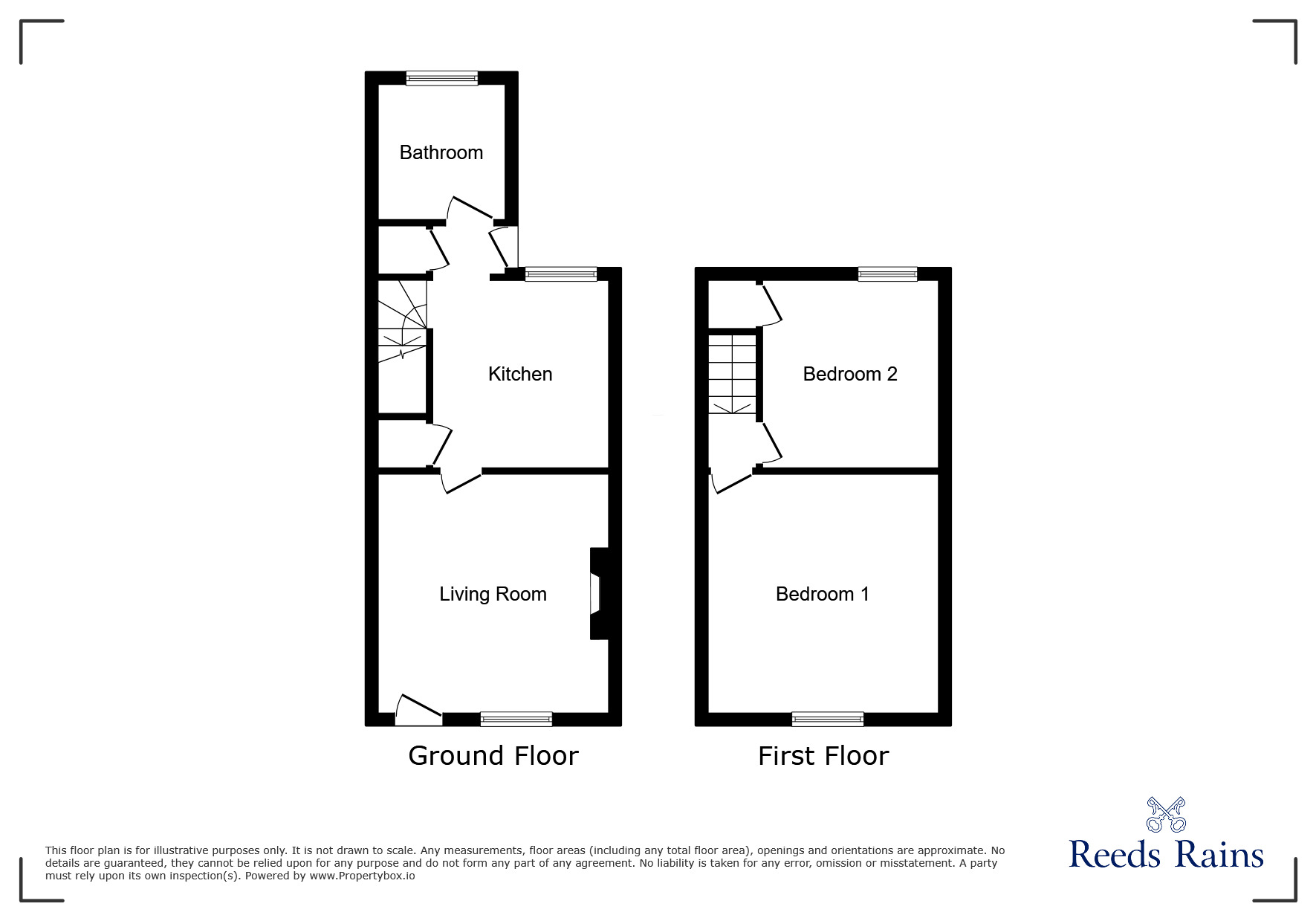Floorplan of 2 bedroom Mid Terrace House to rent, Ivy Street, Featherstone, West Yorkshire, WF7