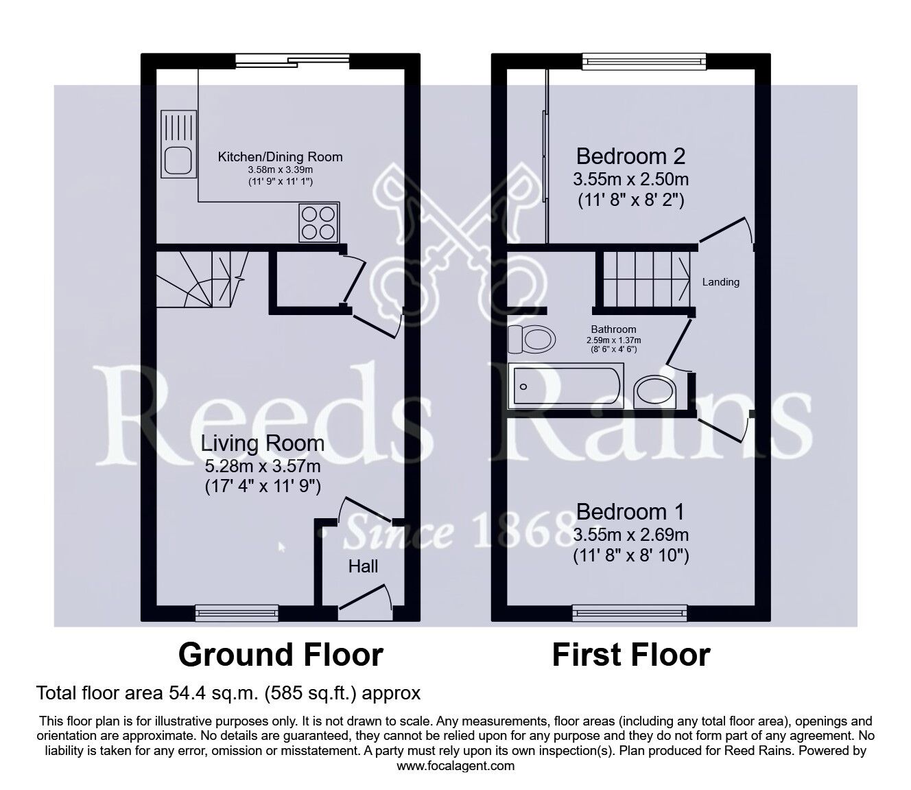 Floorplan of 3 bedroom  House for sale, Mill Gate, Ackworth, West Yorkshire, WF7