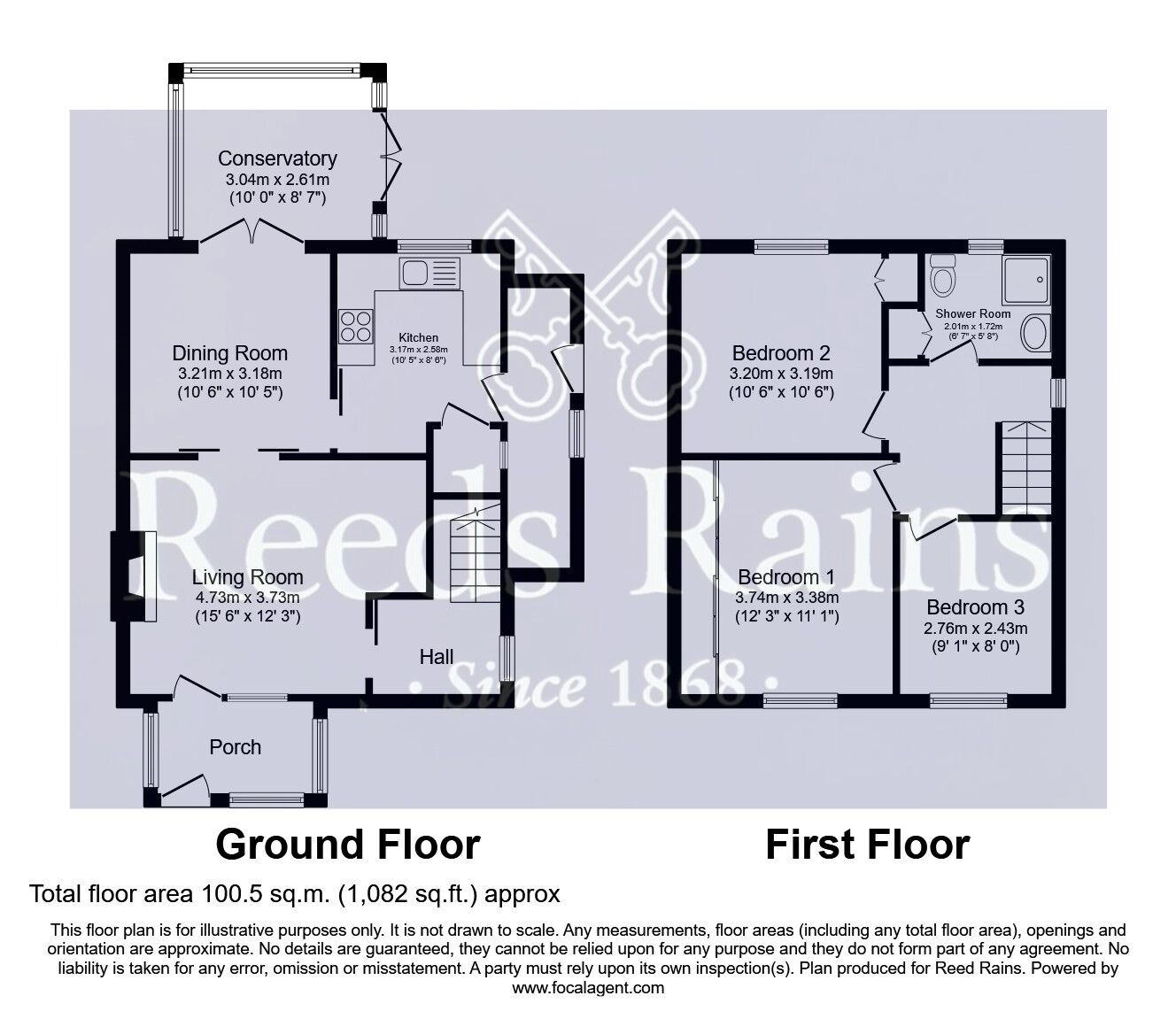 Floorplan of 3 bedroom Semi Detached House for sale, Leatham Crescent, Featherstone, West Yorkshire, WF7
