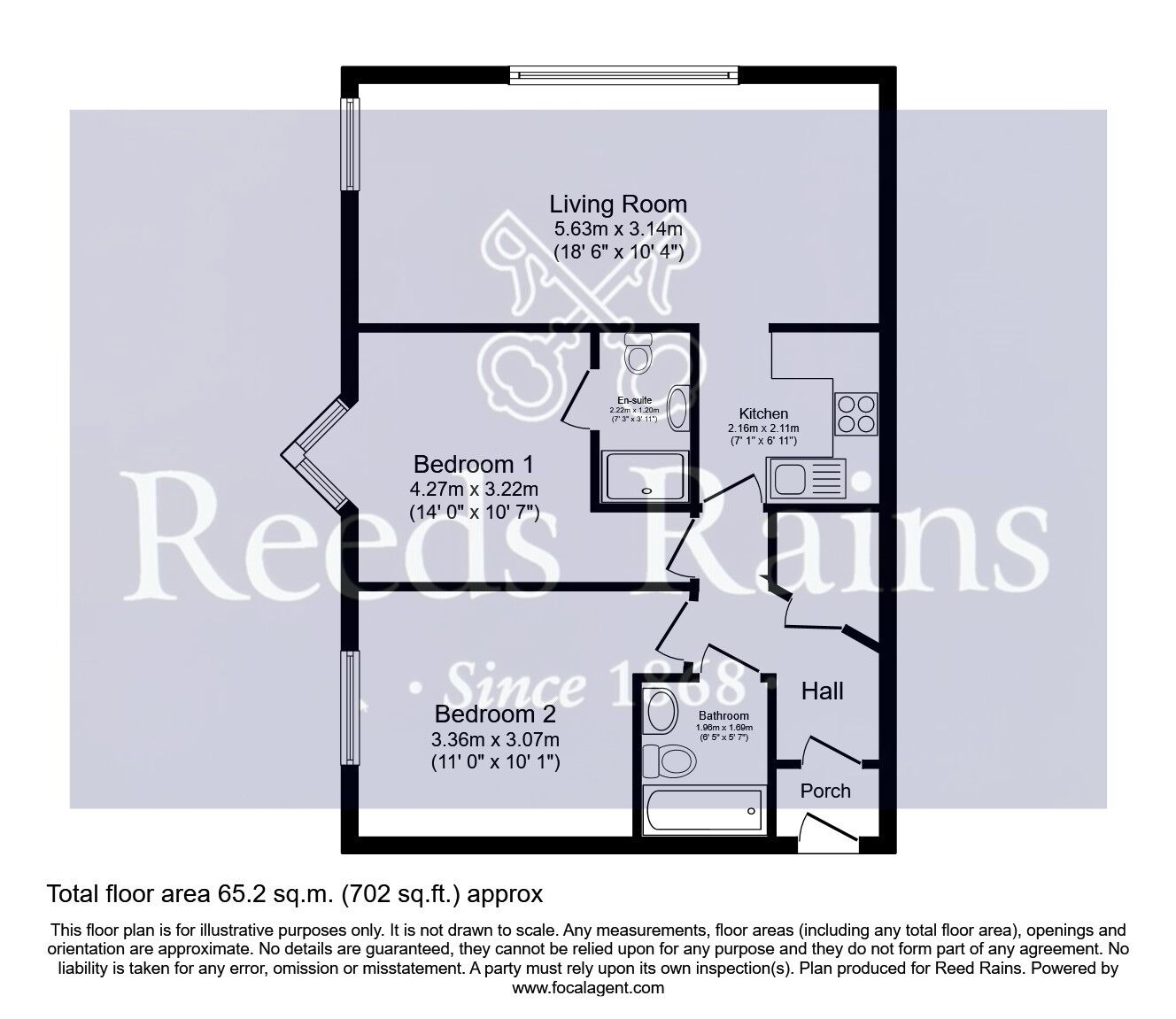 Floorplan of 2 bedroom  Flat for sale, Priory Chase, Pontefract, West Yorkshire, WF8