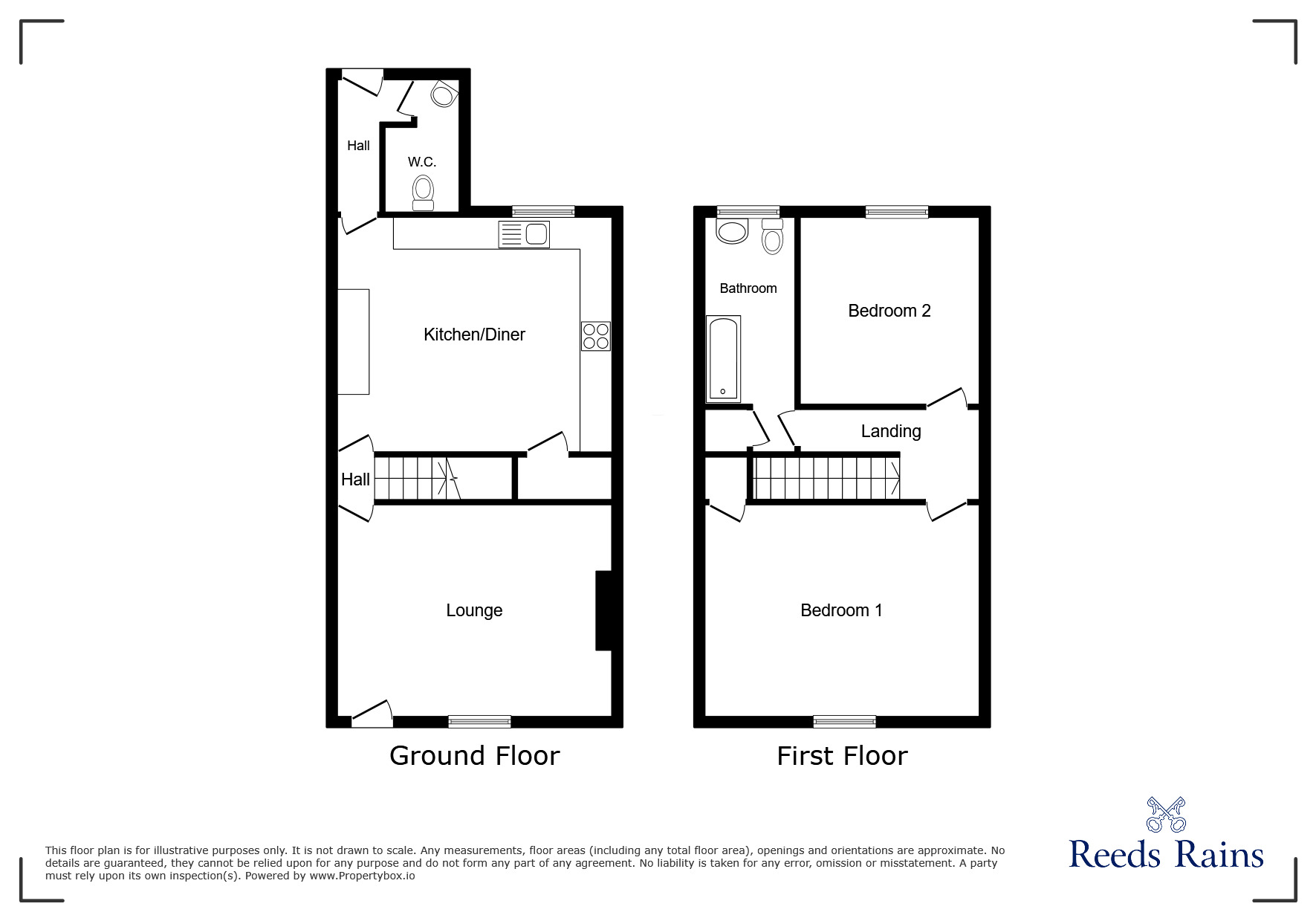 Floorplan of 2 bedroom Mid Terrace House for sale, Ivy Terrace, South Elmsall, West Yorkshire, WF9