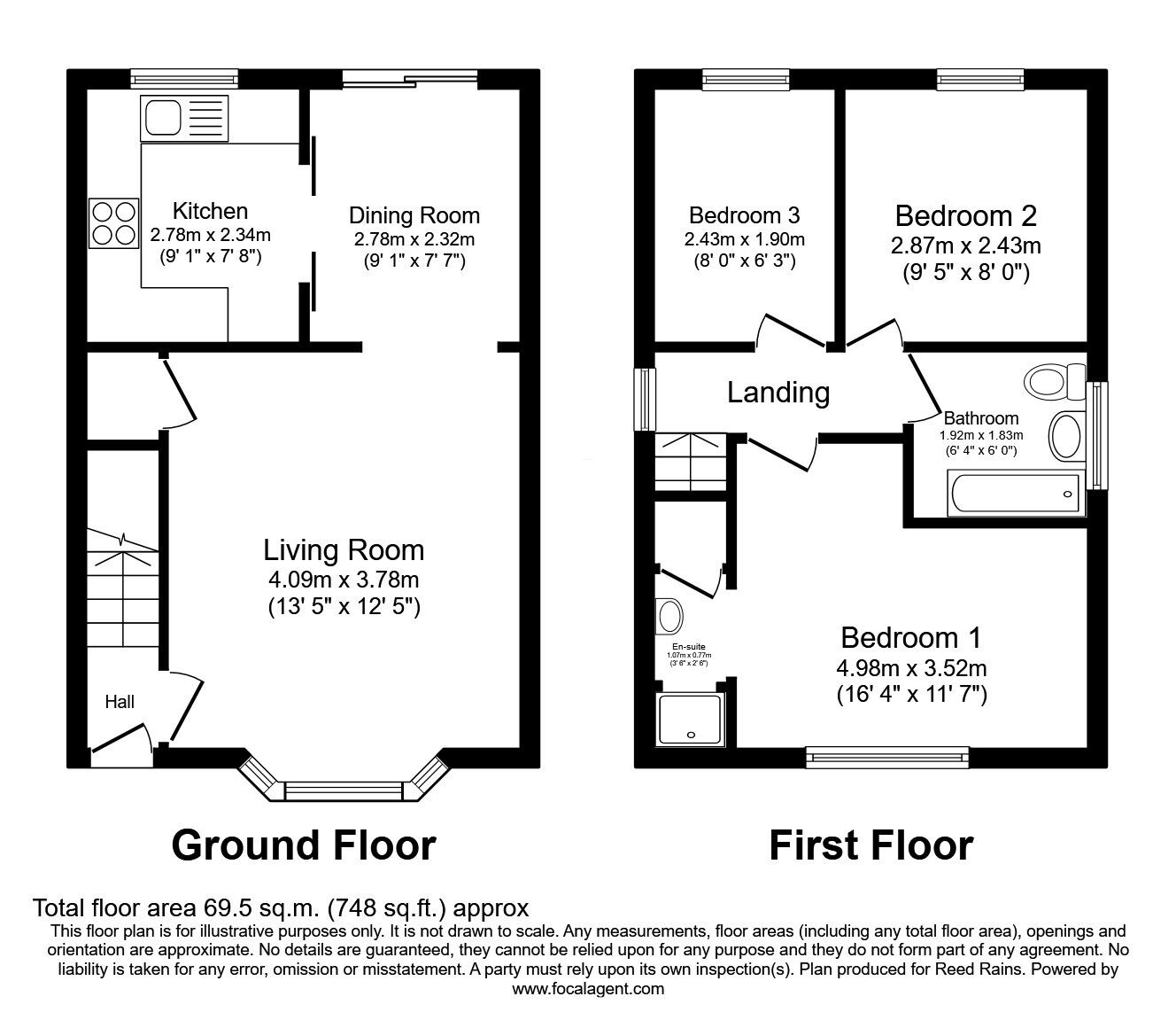 Floorplan of 3 bedroom Detached House for sale, Clover Walk, Upton, West Yorkshire, WF9