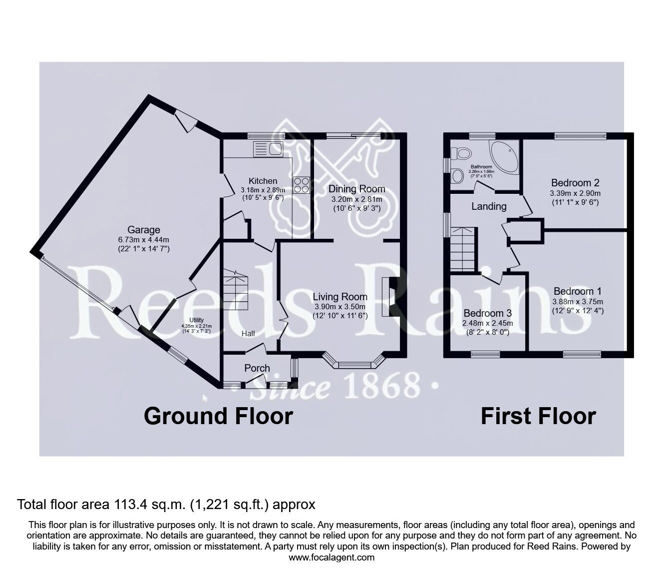 Floorplan of 3 bedroom Semi Detached House for sale, Sandhill Close, Pontefract, West Yorkshire, WF8